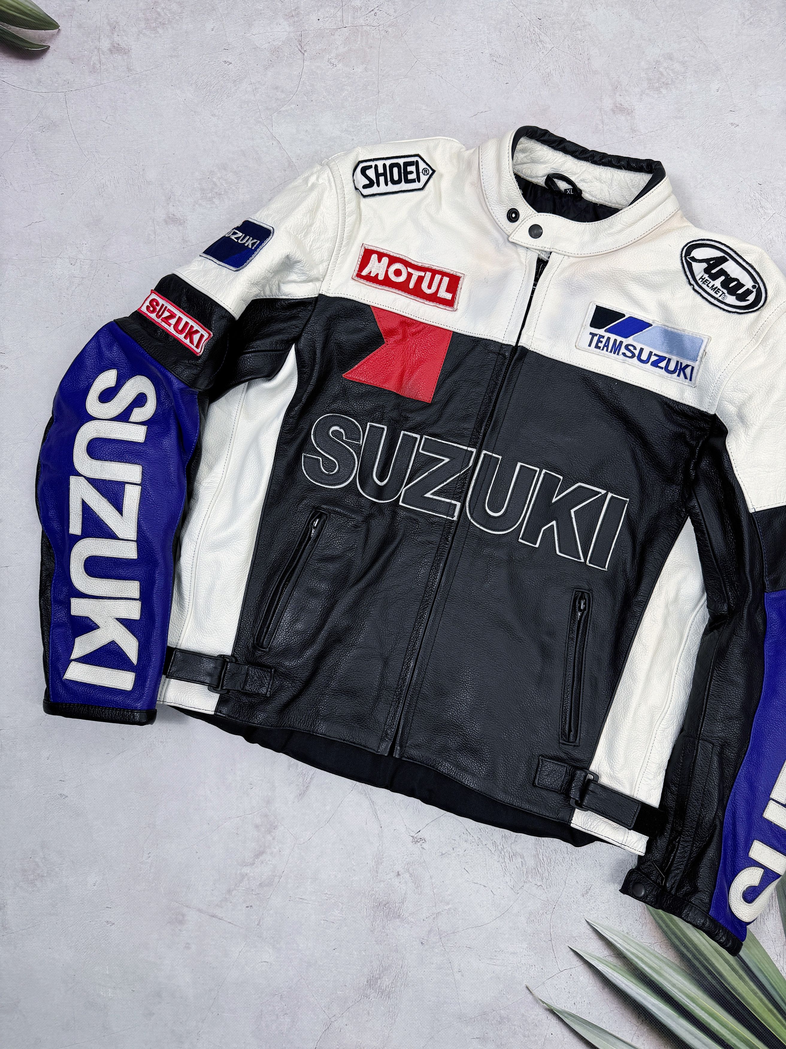 Other Vintage Suzuki Leather Jacket Moto Racing Motul Arai Helmet Size US XL / EU 56 / 4 - 2 Thumbnail