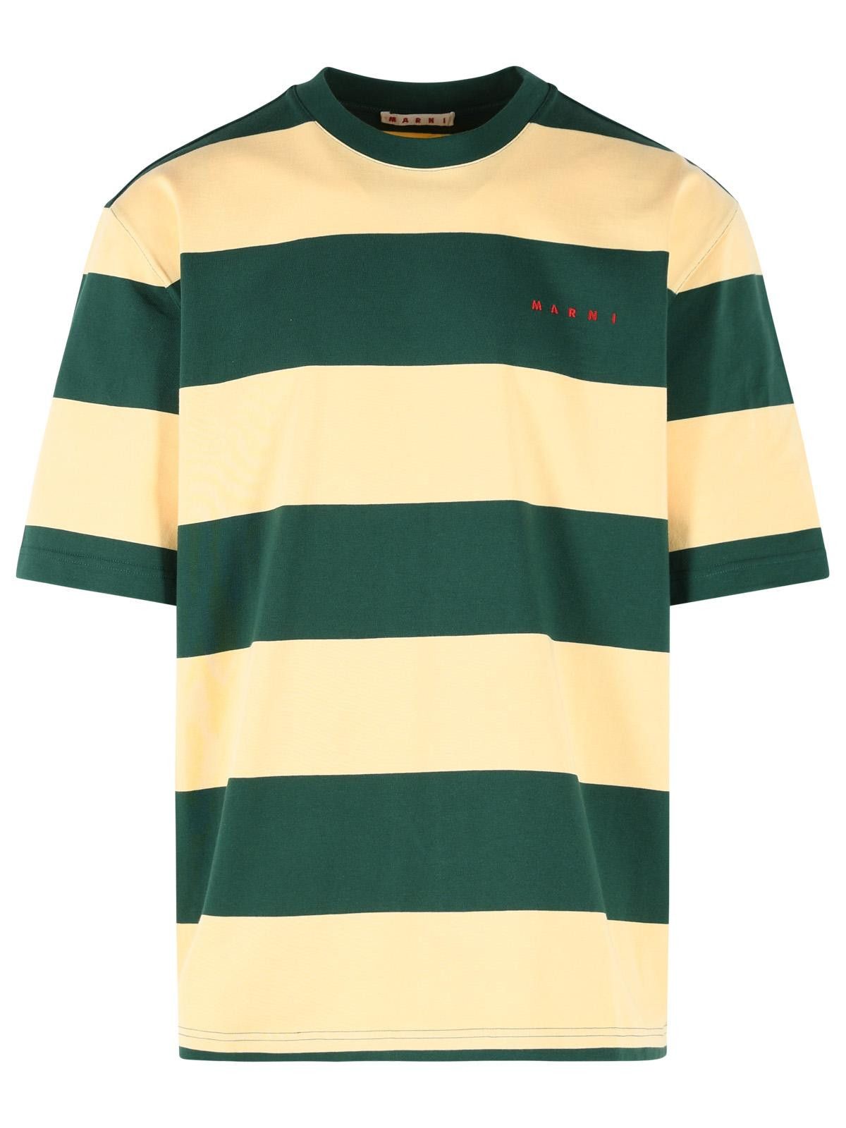 Marni MARNI Yellow And Green Cotton T-Shirt Size US M / EU 48-50 / 2 - 1 Thumbnail