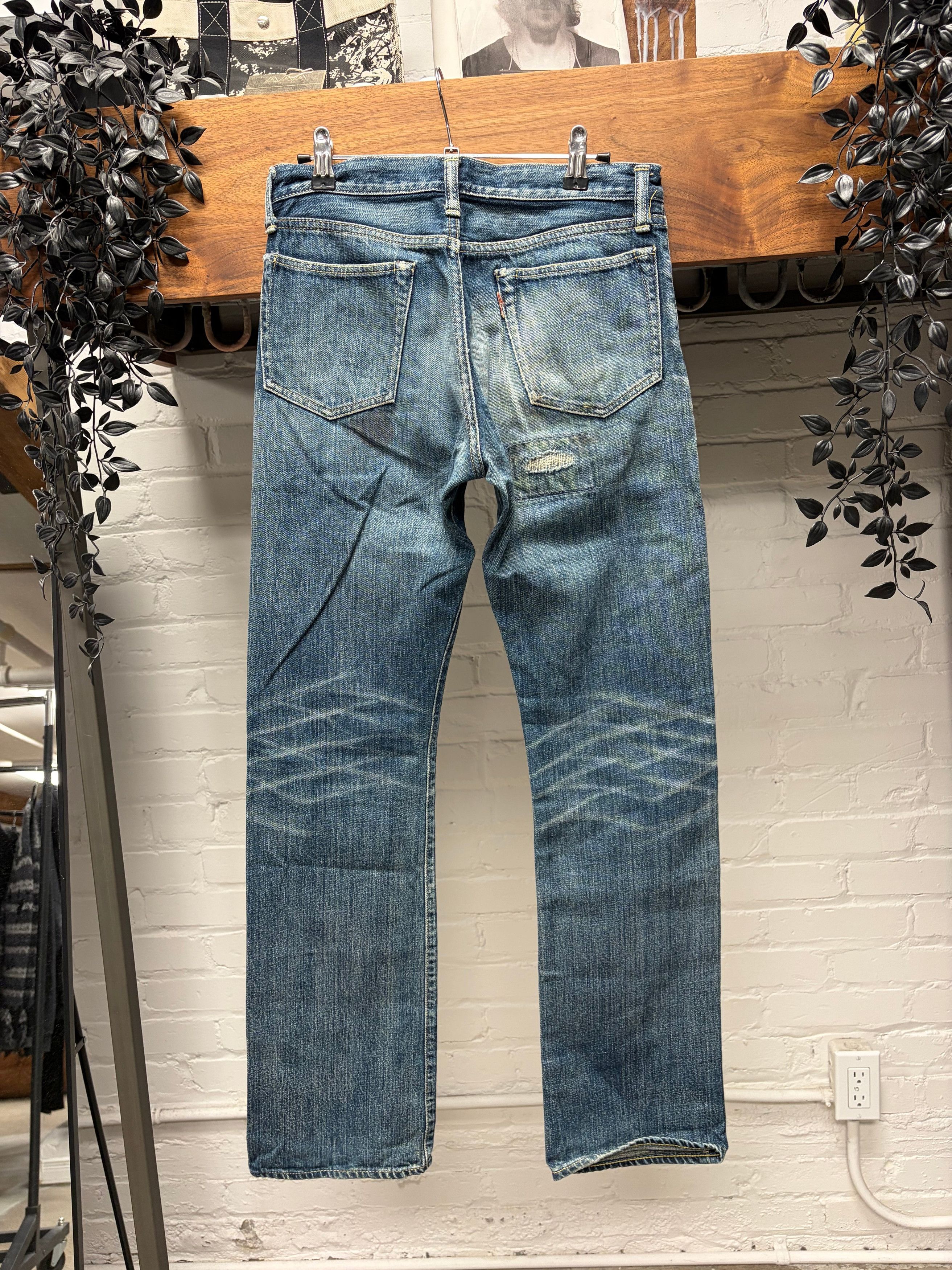 Kapital Kapital ‘Sashiko Repaired’ Low Rise Dark Wash Blue Flared Denim Size US 30 / EU 46 - 4 Thumbnail
