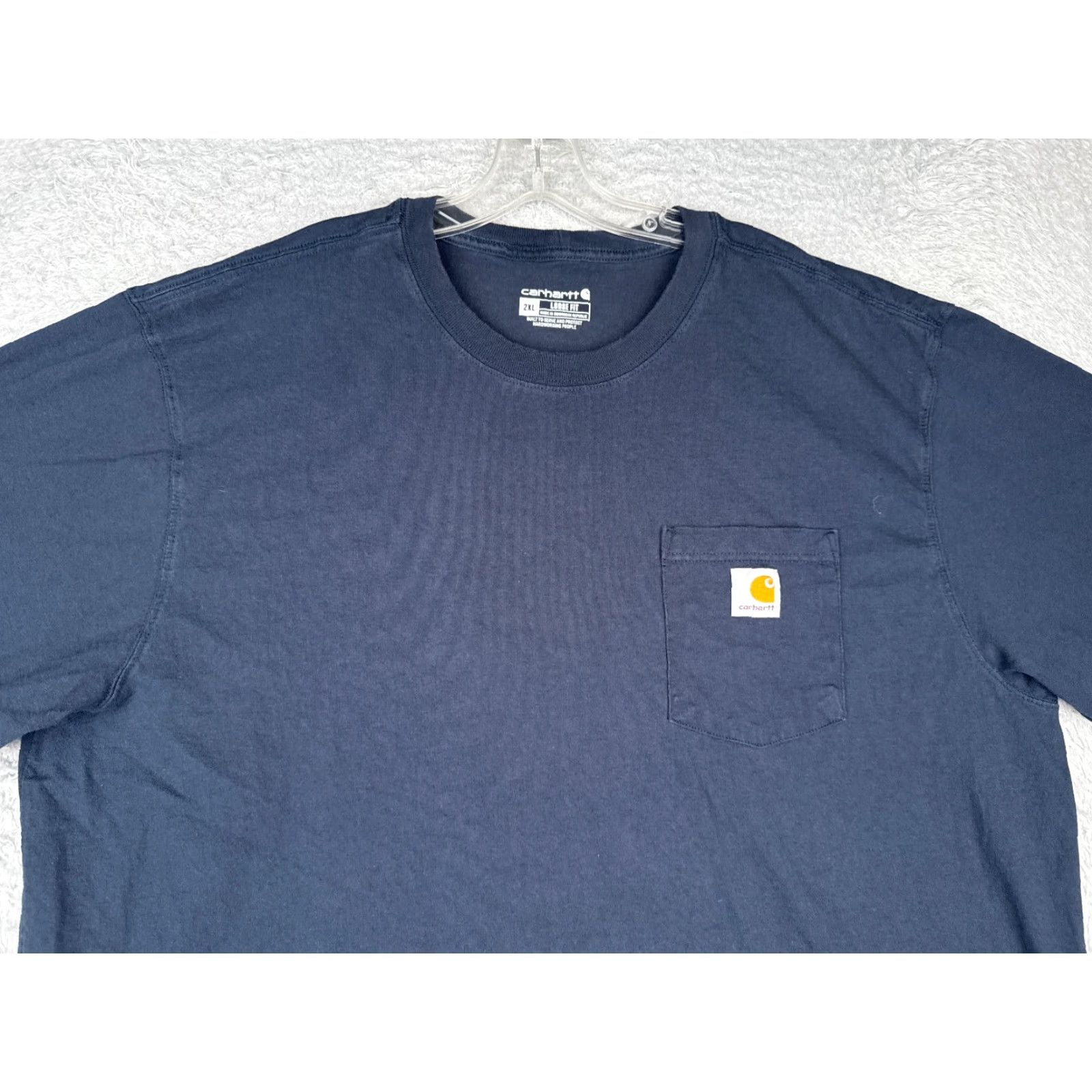 Carhartt Carhartt Shirt Mens 2XL Blue Crew Neck Pocket 100% Cotton Workwear T‑Shirt Adult 2XL Mens White Spots Size US XXL / EU 58 / 5 - 4 Thumbnail