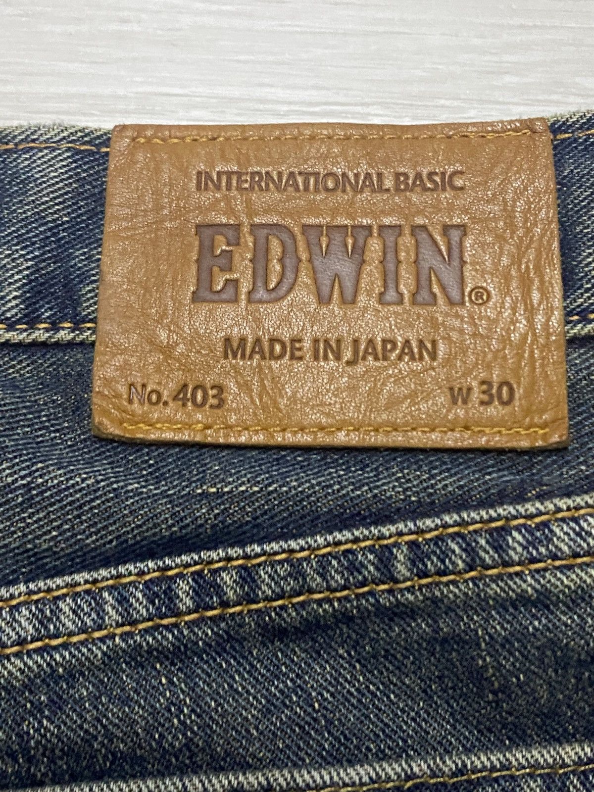 Japanese Brand Vintage Edwin 403 Revers Faded Loose Jeans Size US 32 / EU 48 - 11 Thumbnail