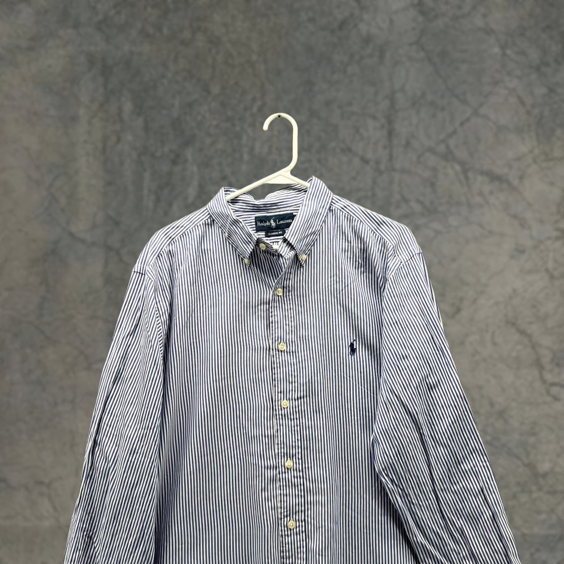 Polo Ralph Lauren Polo Ralph Lauren Shirt - Men 17.5 36/37 Blue Casual Button Down Striped Vintage Size US XXL / EU 58 / 5 - 1 Thumbnail