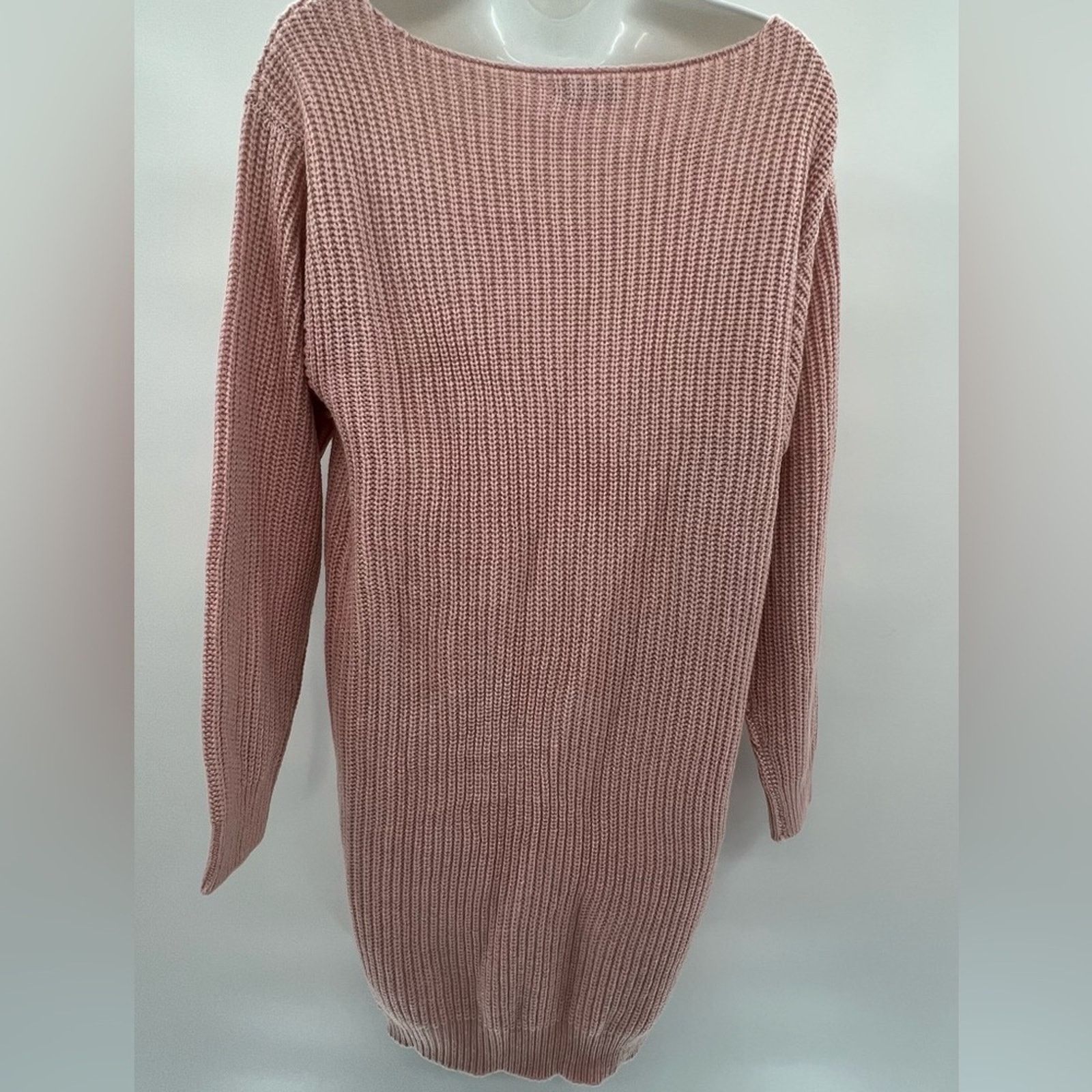 Boohoo Boohoo Rib-Knit Long Sleeve Boat Neck Sweater Dress Size M Size M / US 6-8 / IT 42-44 - 5 Thumbnail