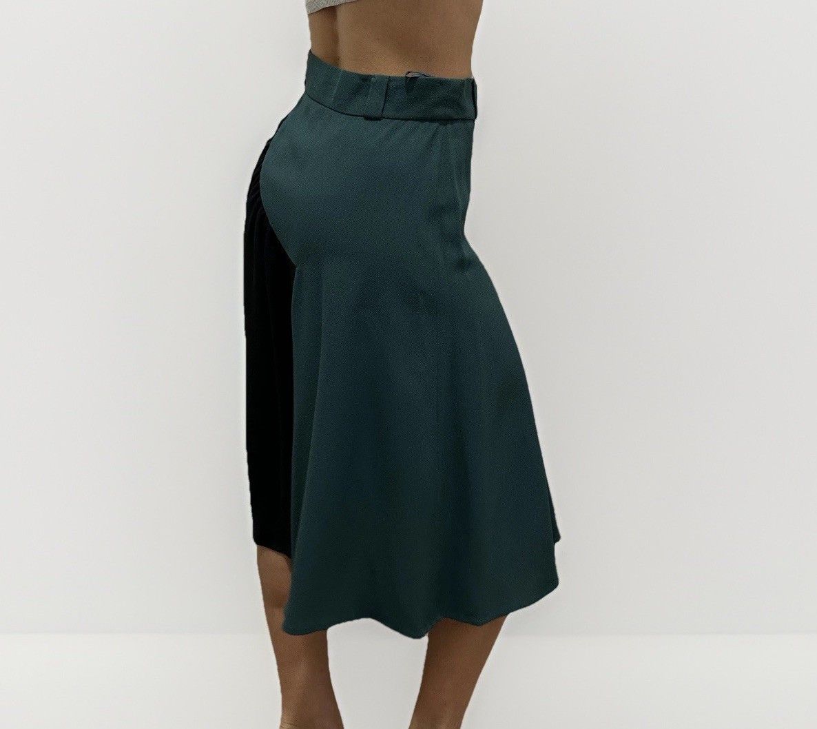 Prada DDP Prada 2013 Asymmetric Color Block Acetate Viscose Skirt Size 27" / US 4 / IT 40 - 4 Thumbnail