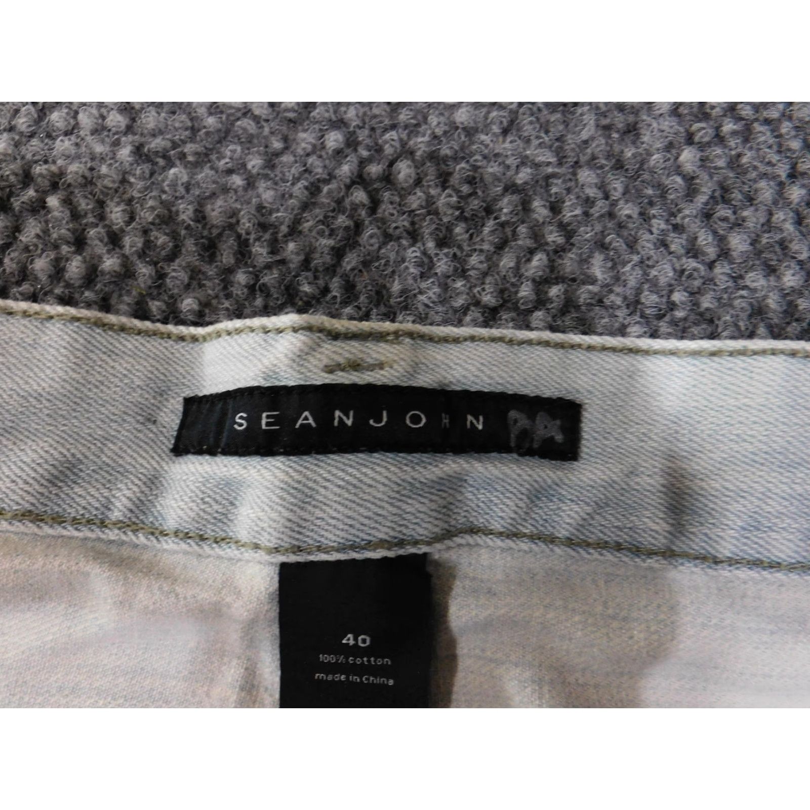 Sean John VINTAGE Sean John Jeans Mens 40 Light Wash Gray Hamilton Straight Leg Denim Distressed Size US 40 / EU 56 - 5 Thumbnail