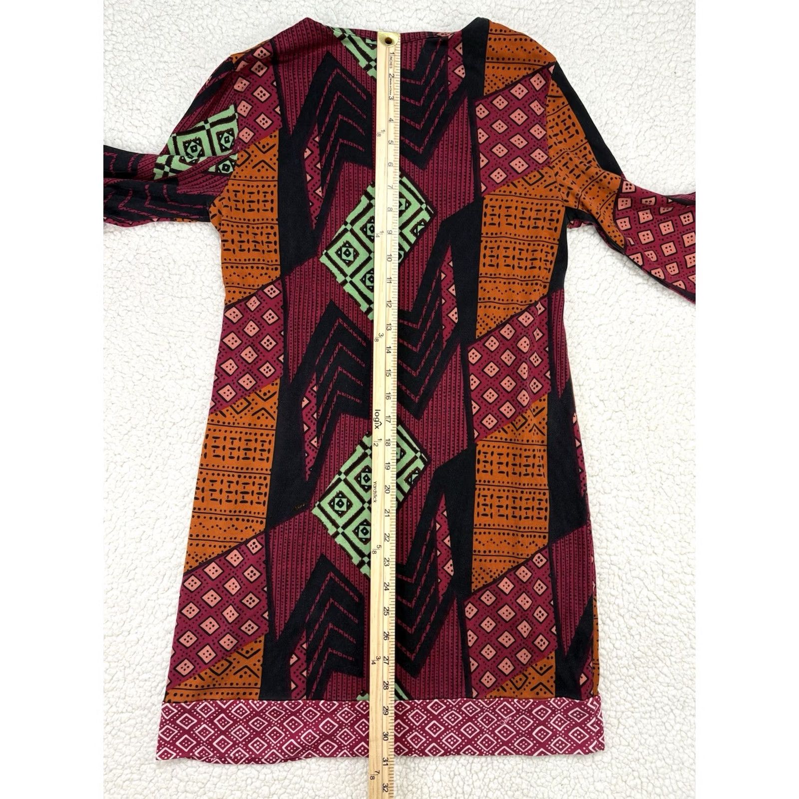 Diane von Furstenberg Diane von Furstenberg Silk Mini Dress Womens 6 Mixed Print Geometric 3/4 Sleeve Size M / US 6-8 / IT 42-44 - 7 Thumbnail