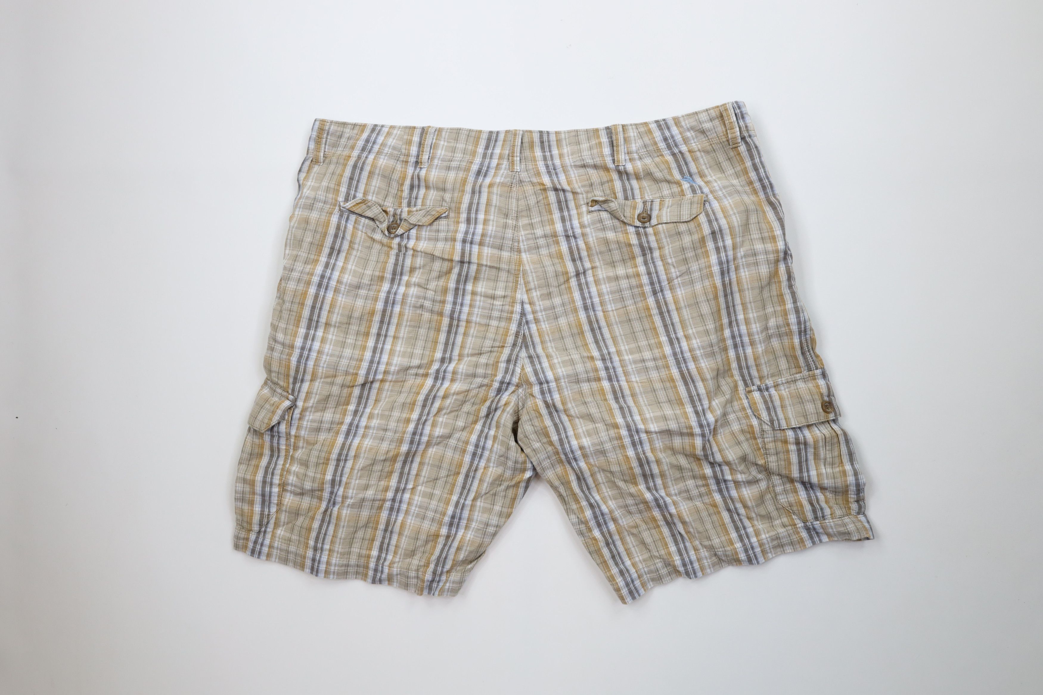 Tommy Bahama Vintage Tommy Bahama Earth Tone Plaid Cargo Shorts Cotton Size US 44 / EU 60 - 8 Thumbnail