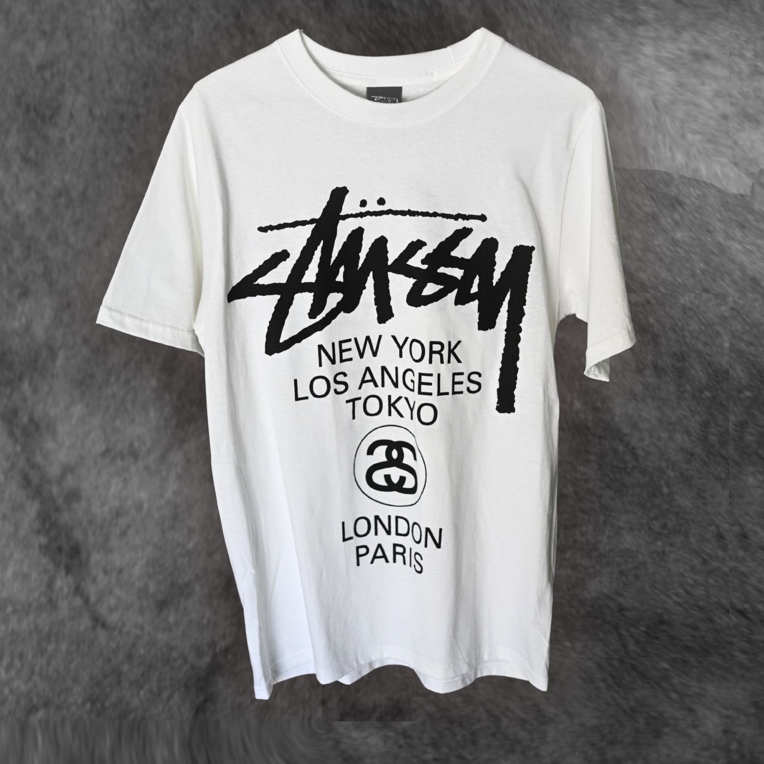 Stussy Stussy Plush Tee 8 Ball Shirt White XL Extra-Large Brand 