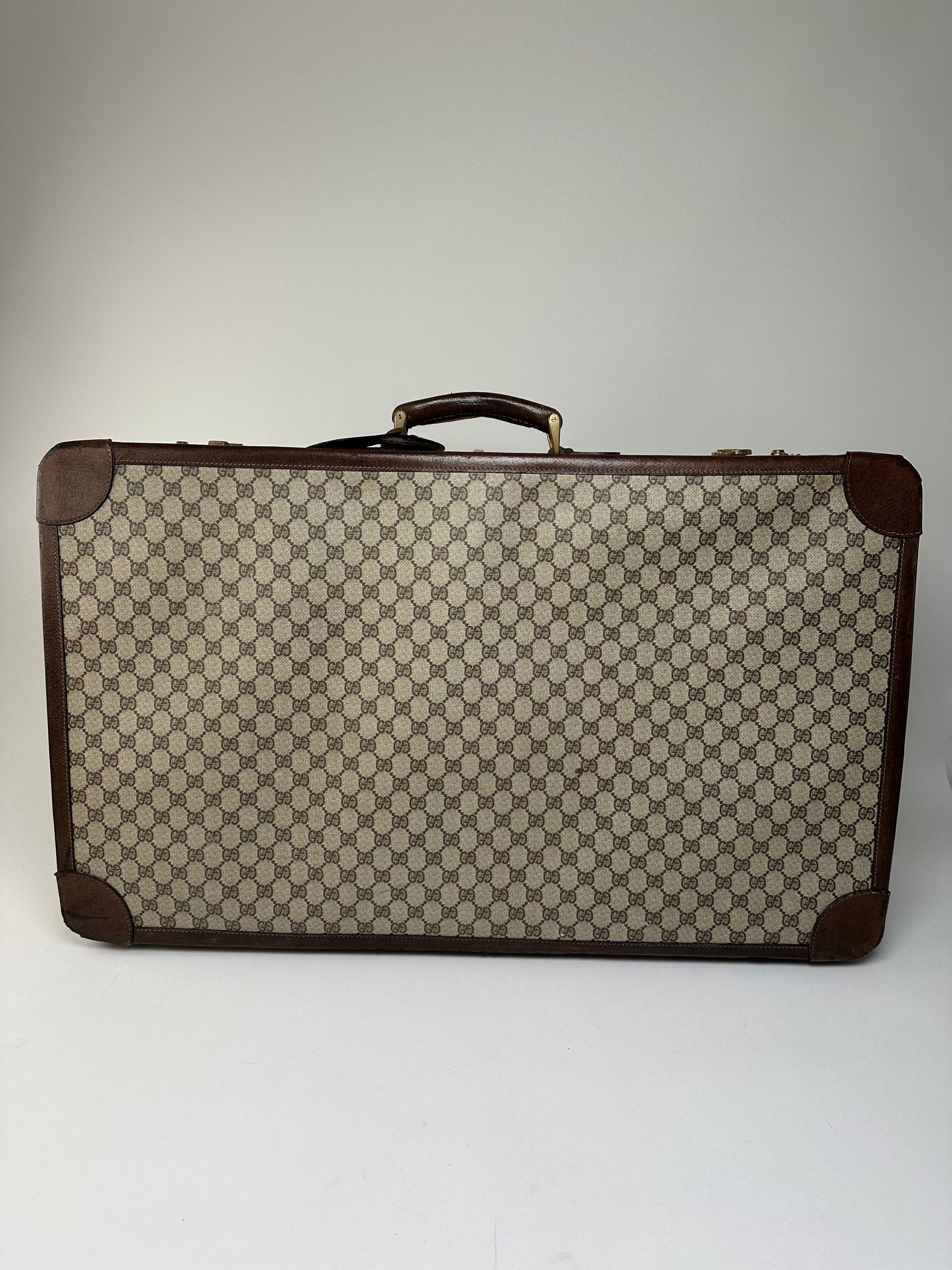 Gucci Vintage GG Supreme Canvas Suitcase Beige Brown Size ONE SIZE - 1 Thumbnail