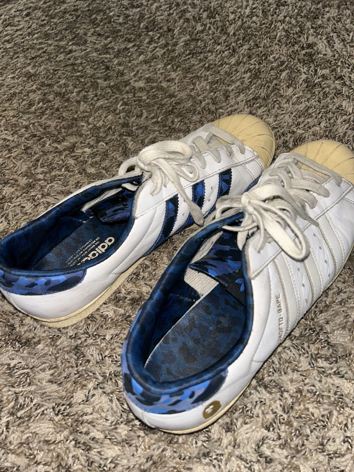 Adidas × Bape × Undefeated Adidas x babe x undftd rare superstar blue/white 11.5 Size US 11.5 / EU 44-45 - 10 Thumbnail
