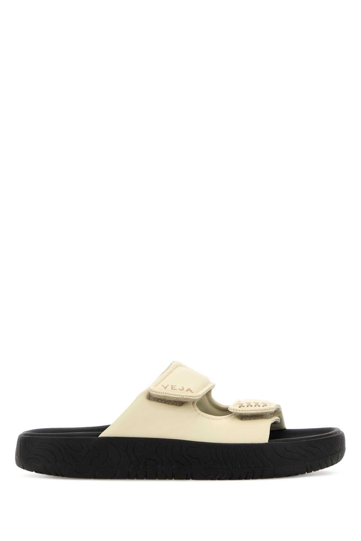 Veja Ivory Leather Etna Slippers Size US 7 / IT 37 - 1 Thumbnail