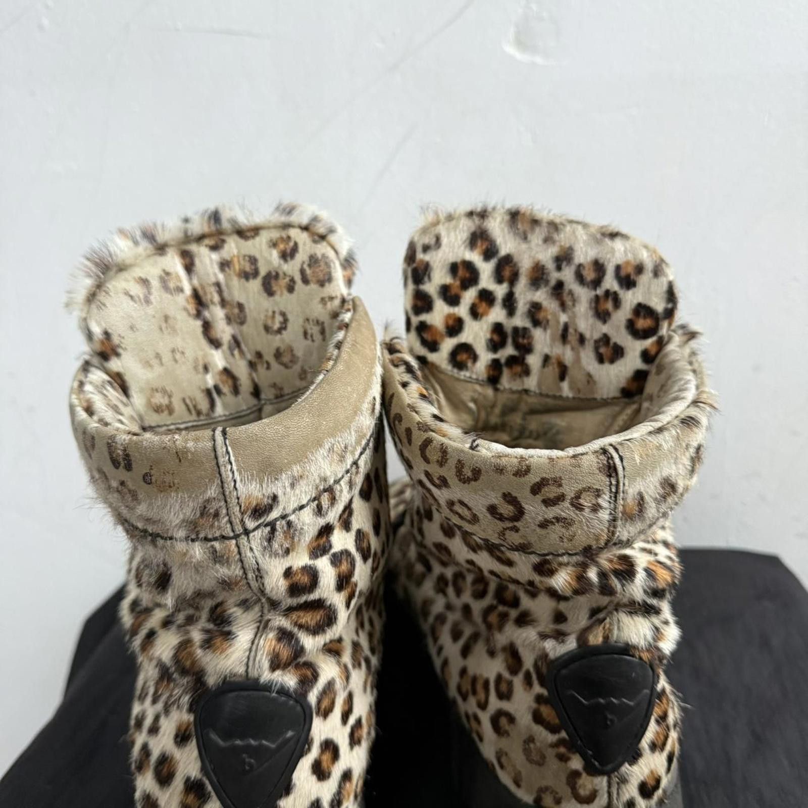 Other Vintage Bumper Italy Leopard Print Pony Fur Mid Boots Size US 5 / IT 35 - 6 Thumbnail
