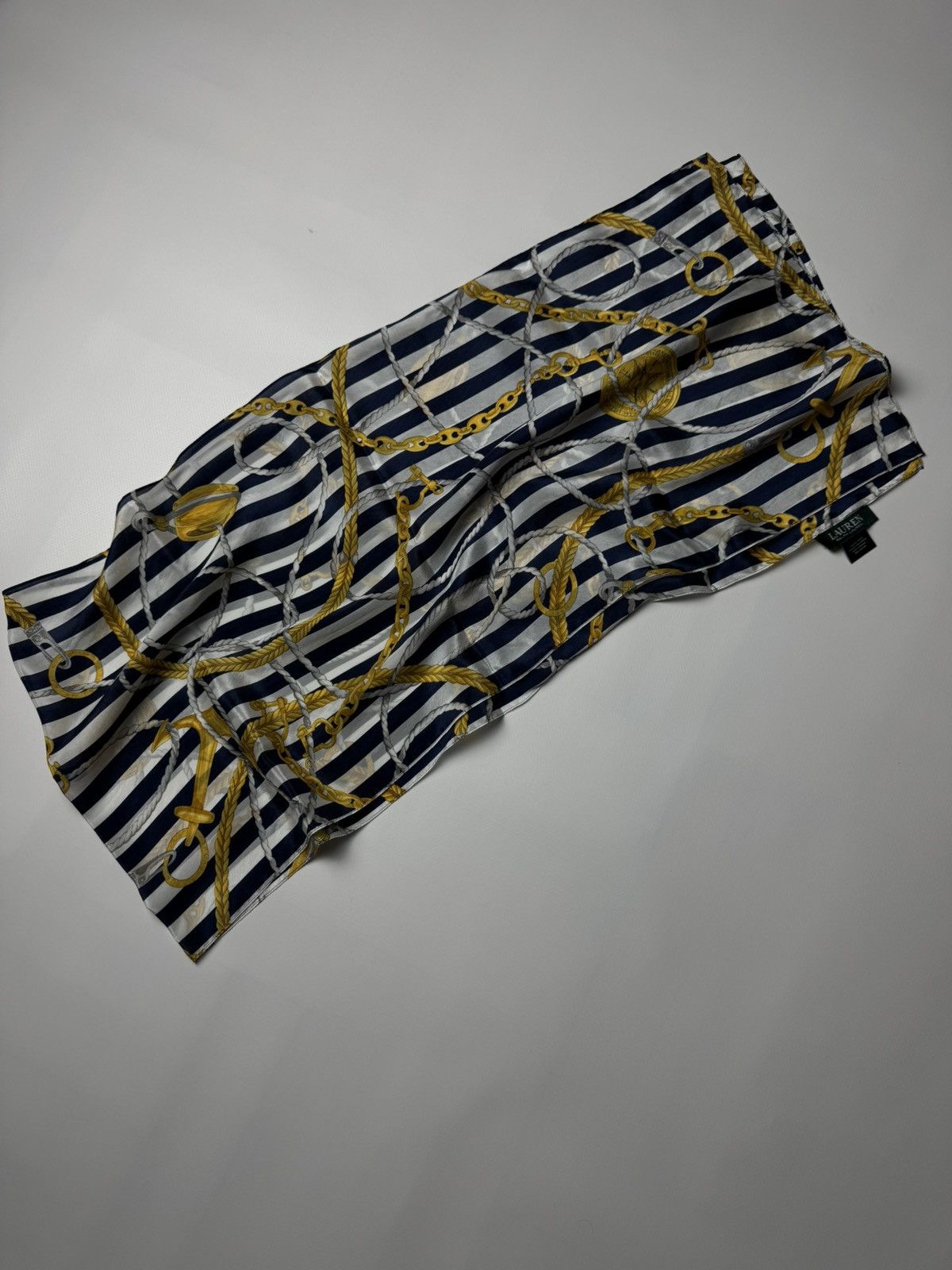 Polo Ralph Lauren Lauren Ralph Lauren 100% Silk Scarf Nautical Anchor Size ONE SIZE - 1 Thumbnail