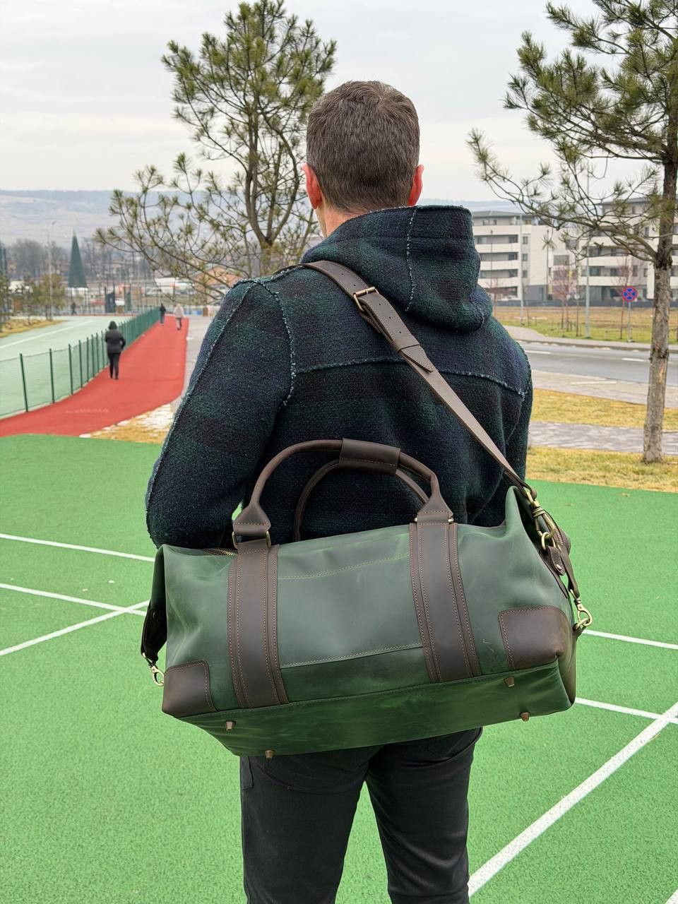 Handmade Genuine vintage leather travel bag. Duffel Bag. Weekender Size ONE SIZE - 3 Thumbnail