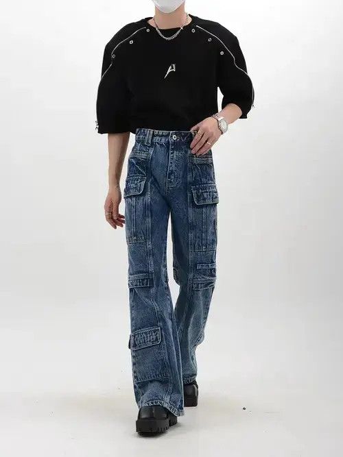 Jean Micro-flare jeans with retro unique pockets Size US 32 / EU 48 - 5 Thumbnail