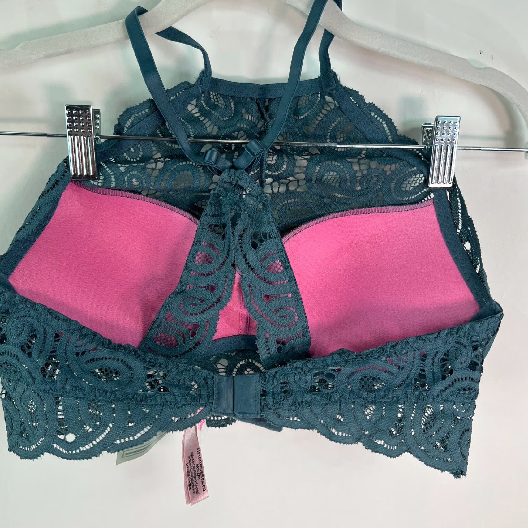 Victoria's Secret Victoria's Secret Blue Floral Lace Bralette Bra Push Up Halter Neck Size S Womens Size ONE SIZE - 2 Thumbnail