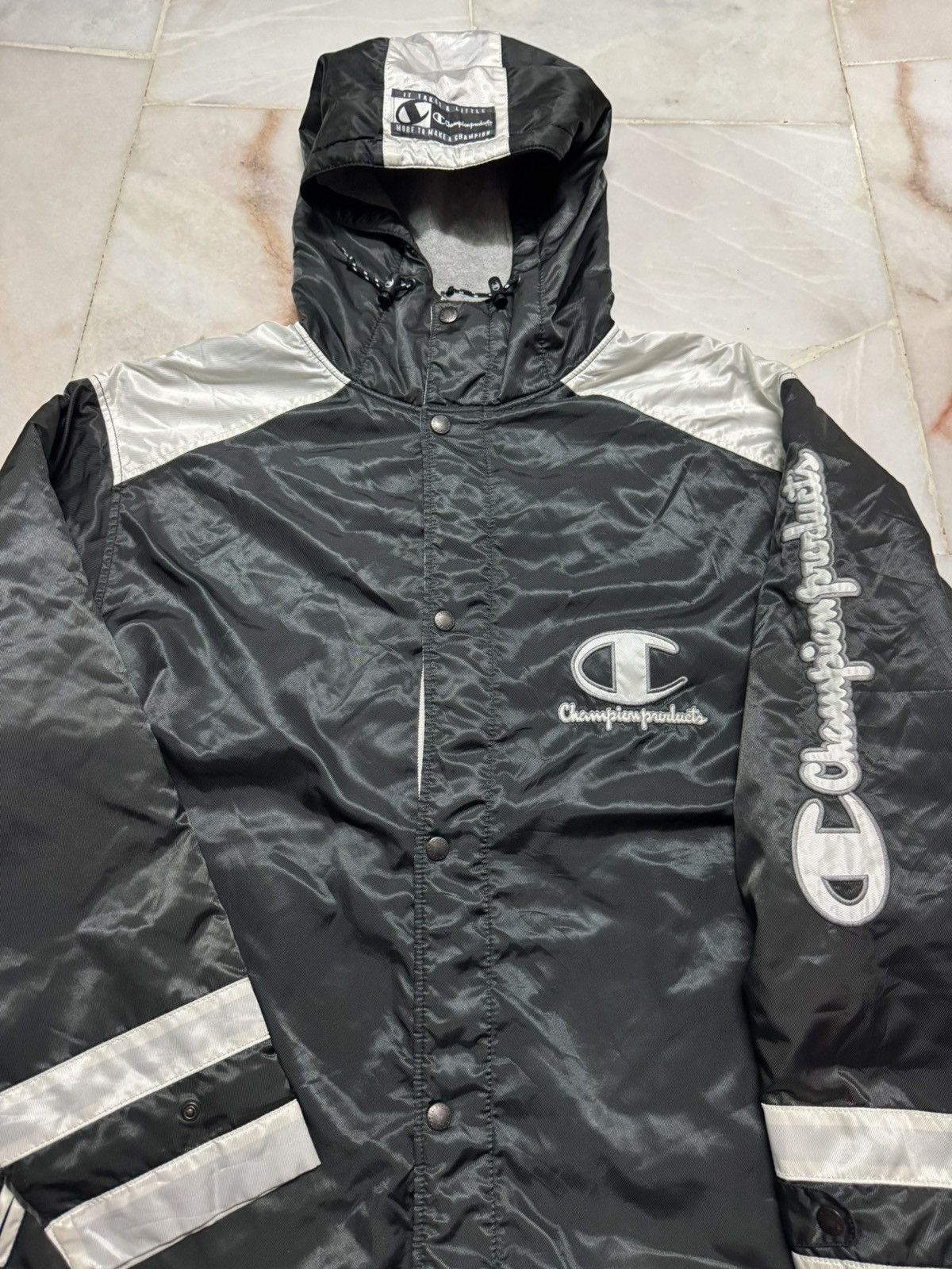 Champion VINTAGE 1990s CHAMPION USA LONG JACKET SWEATER Size US L / EU 52-54 / 3 - 3 Thumbnail
