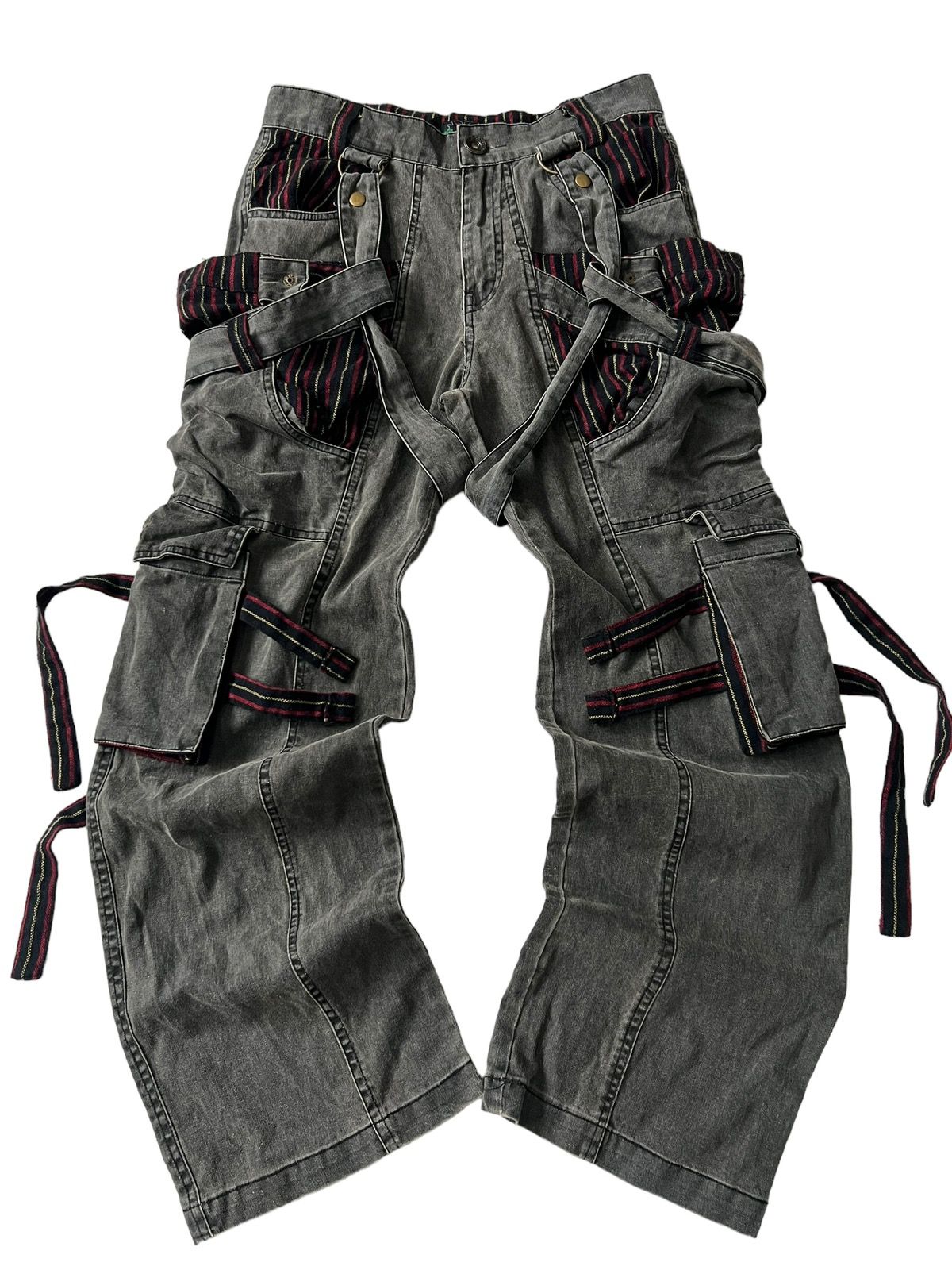 Pre-owned If Six Was Nine X Le Grande Bleu L G B Tech Too Cargo Bondage Flared Pants 3d Pockets (size 31) In Multicolor