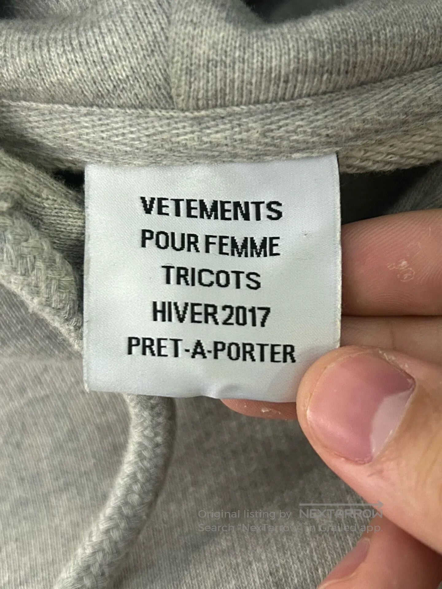 Vetements Vetements Gray Hooded Sweatshirt Size M. Size US M / EU 48-50 / 2 - 6 Thumbnail