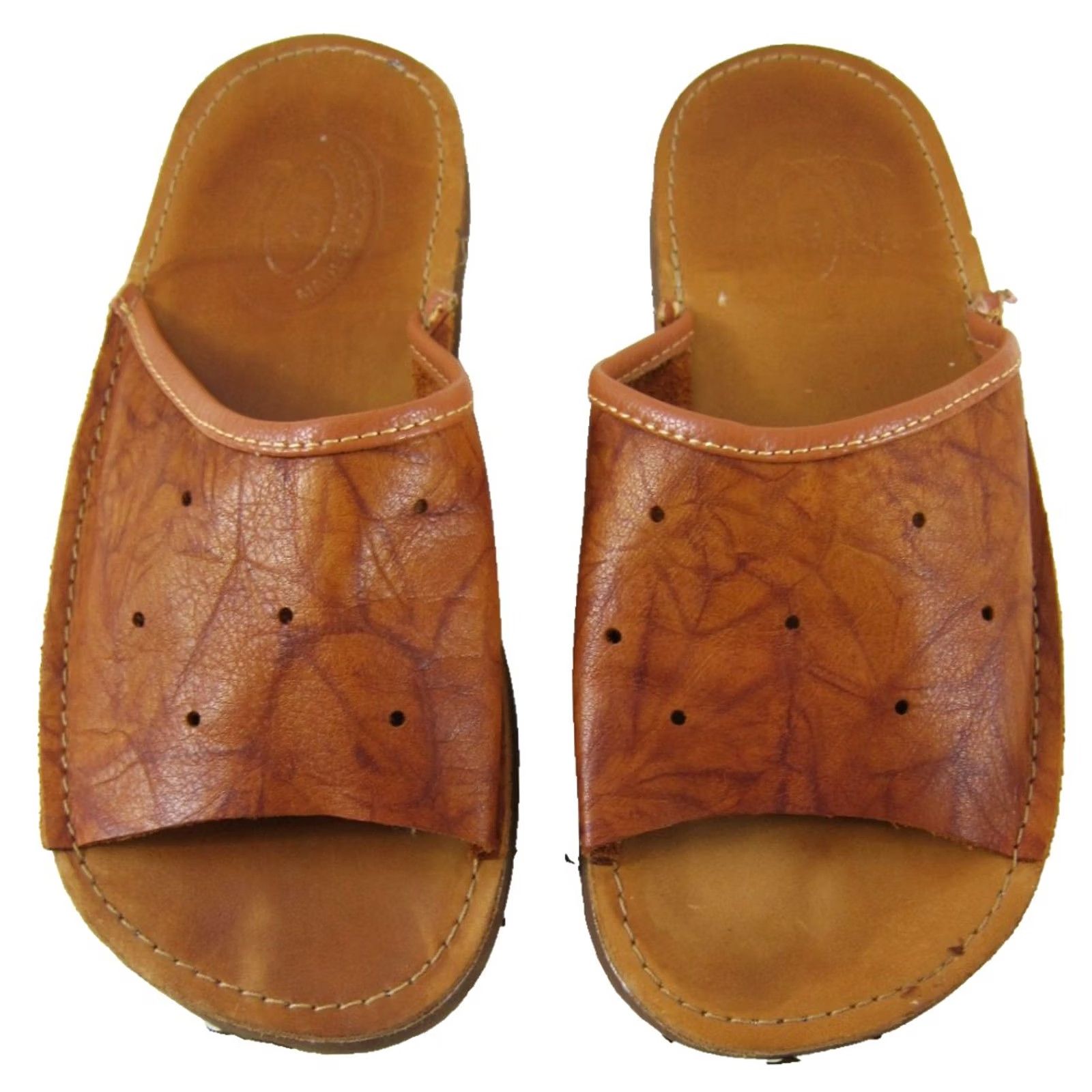 Vintage Vintage TSOG Made In Mongolia Tan Brown 100% Leather Slide Mule Sandal Size 40/9 Size US 9 / IT 39 - 2 Thumbnail