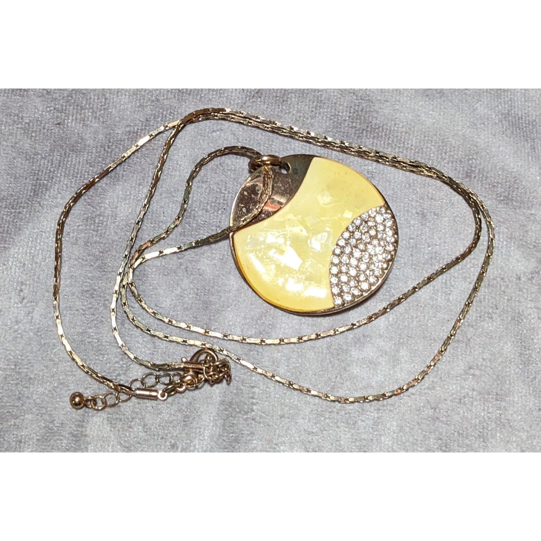 Other Gold And Yellow Enamel Rhinestone Pendant Necklace Size ONE SIZE - 11 Thumbnail