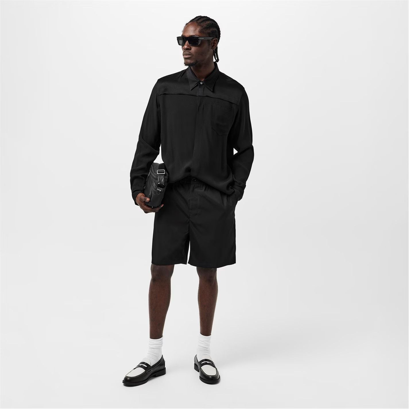 AMI o1g2r1mq0326 Viscose Long-Sleeve Plain Shirt in Black Size US M / EU 48-50 / 2 - 6 Thumbnail