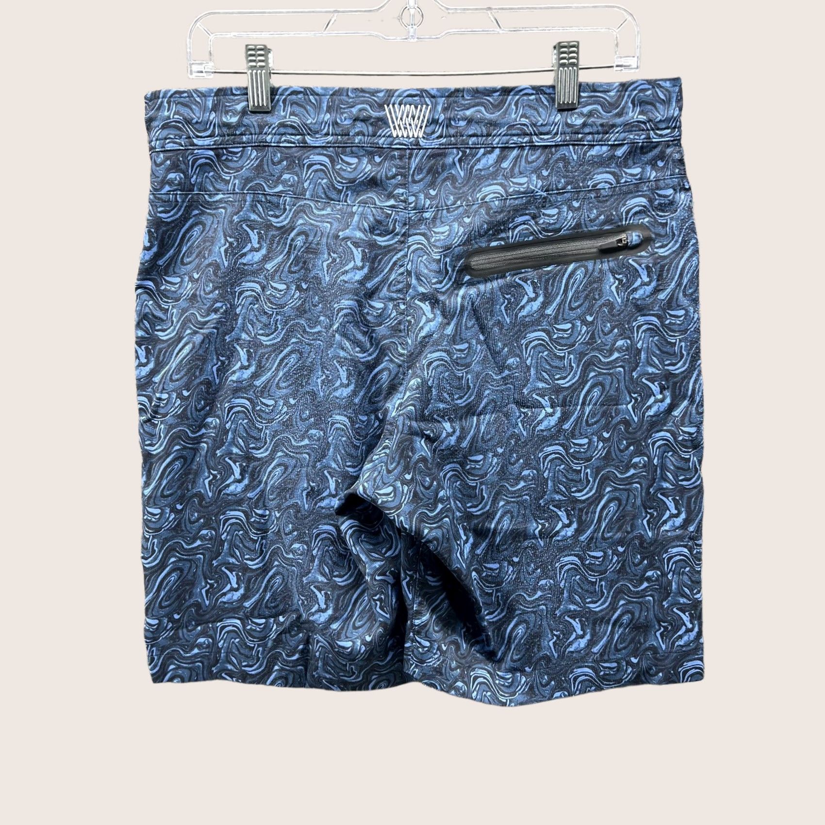 Vintage Mack Weldon Shorts Mens 32 Blue Marble Swim Trunks Zip Boardshort Hybrid Mens Size US 32 / EU 48 - 1 Thumbnail
