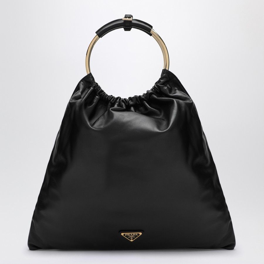 Prada o1d2blof0924 Size : OS / Leather Medium Bucket Bag In Black Size ONE SIZE - 1 Thumbnail