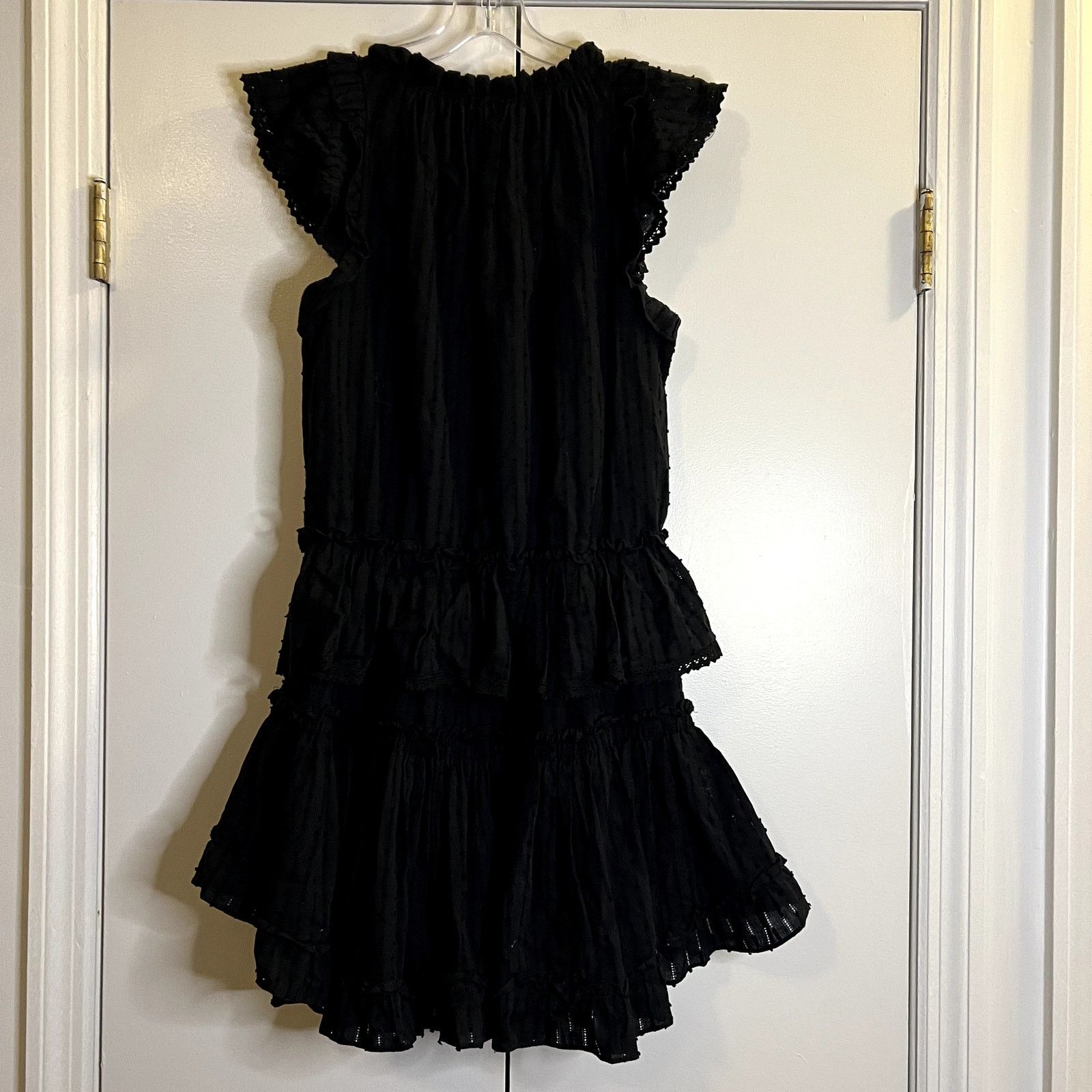 MISA Los Angeles Misa Los Angeles Lilian Eyelet Mini black 100% cotton dress Size S / US 4 / IT 40 - 6 Thumbnail