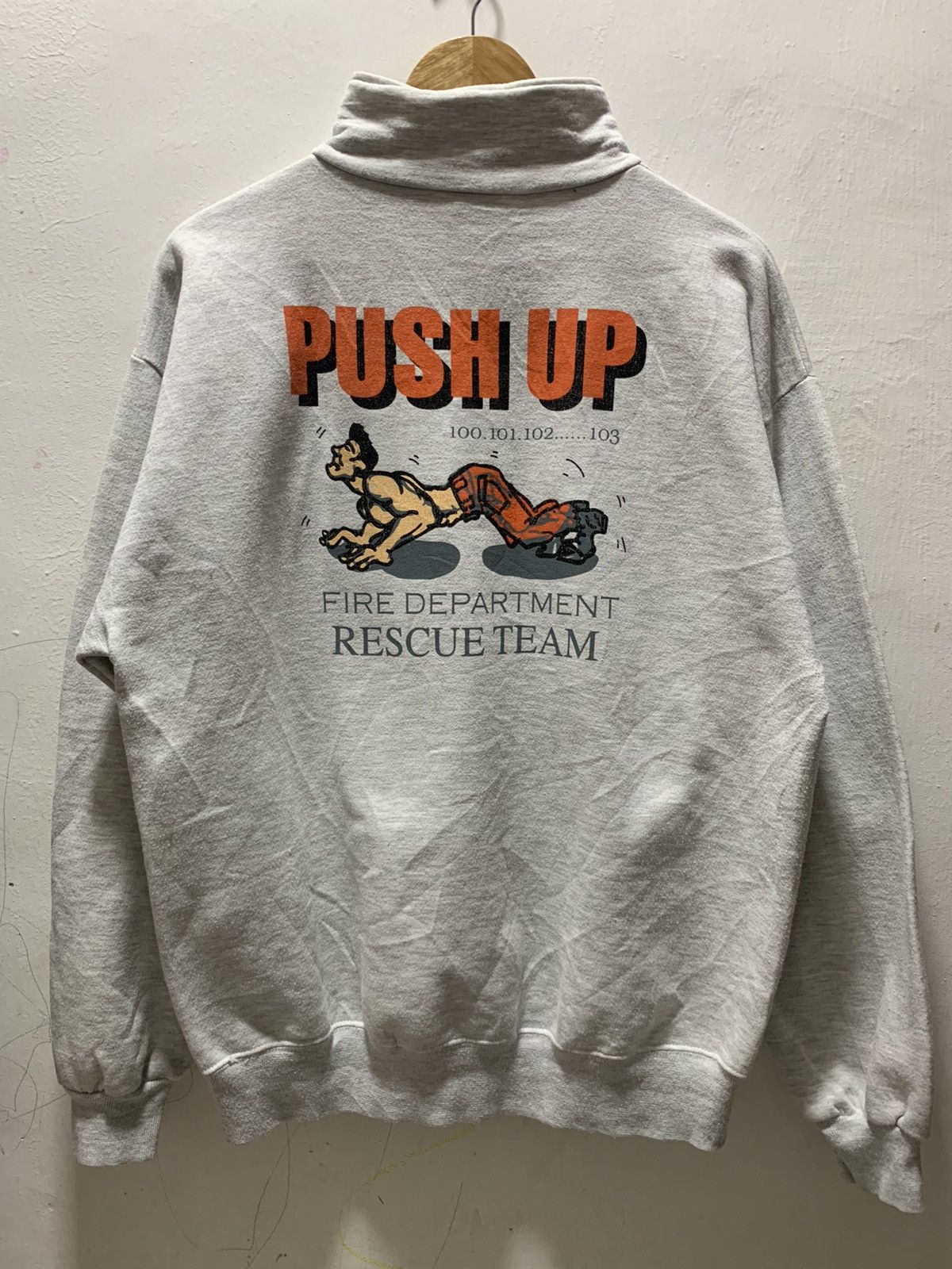 Jerzees Vintage Push Up Fire Department Rescue Team Larga Sweatshirt Size US L / EU 52-54 / 3 - 1 Thumbnail
