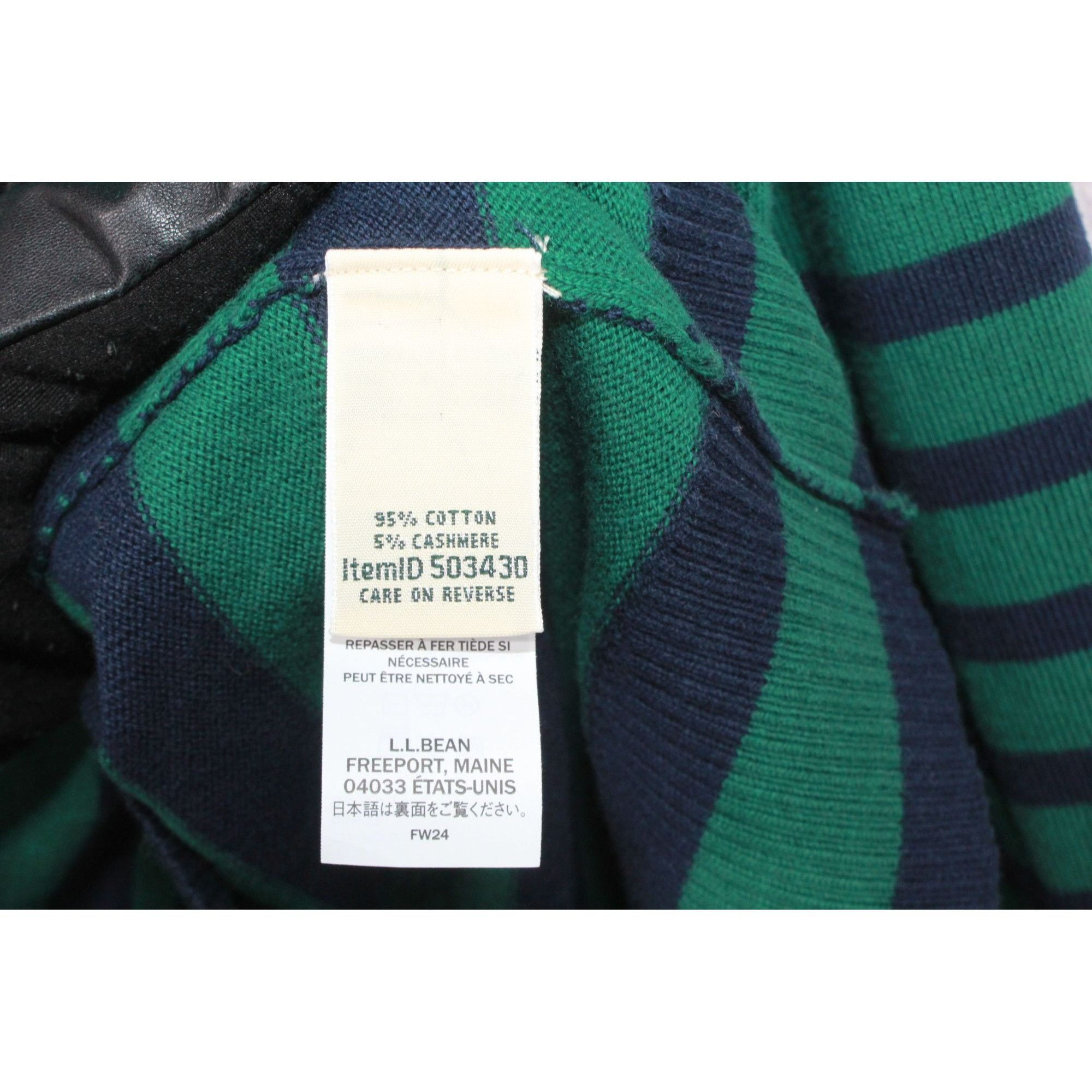 L.L. Bean LL Bean Women's Cotton Cashmere Sweater Turtleneck Stripe Size S / US 4 / IT 40 - 8 Thumbnail