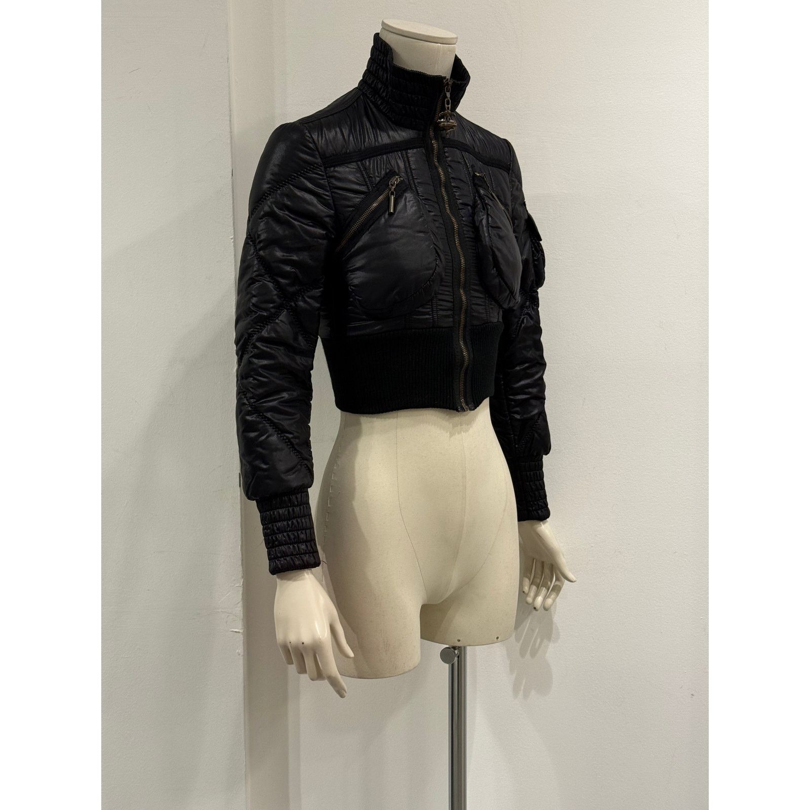 Roberto Cavalli 2000S Cavalli ultra-cropped cargo puffer jacket Size S / US 4 / IT 40 - 3 Thumbnail