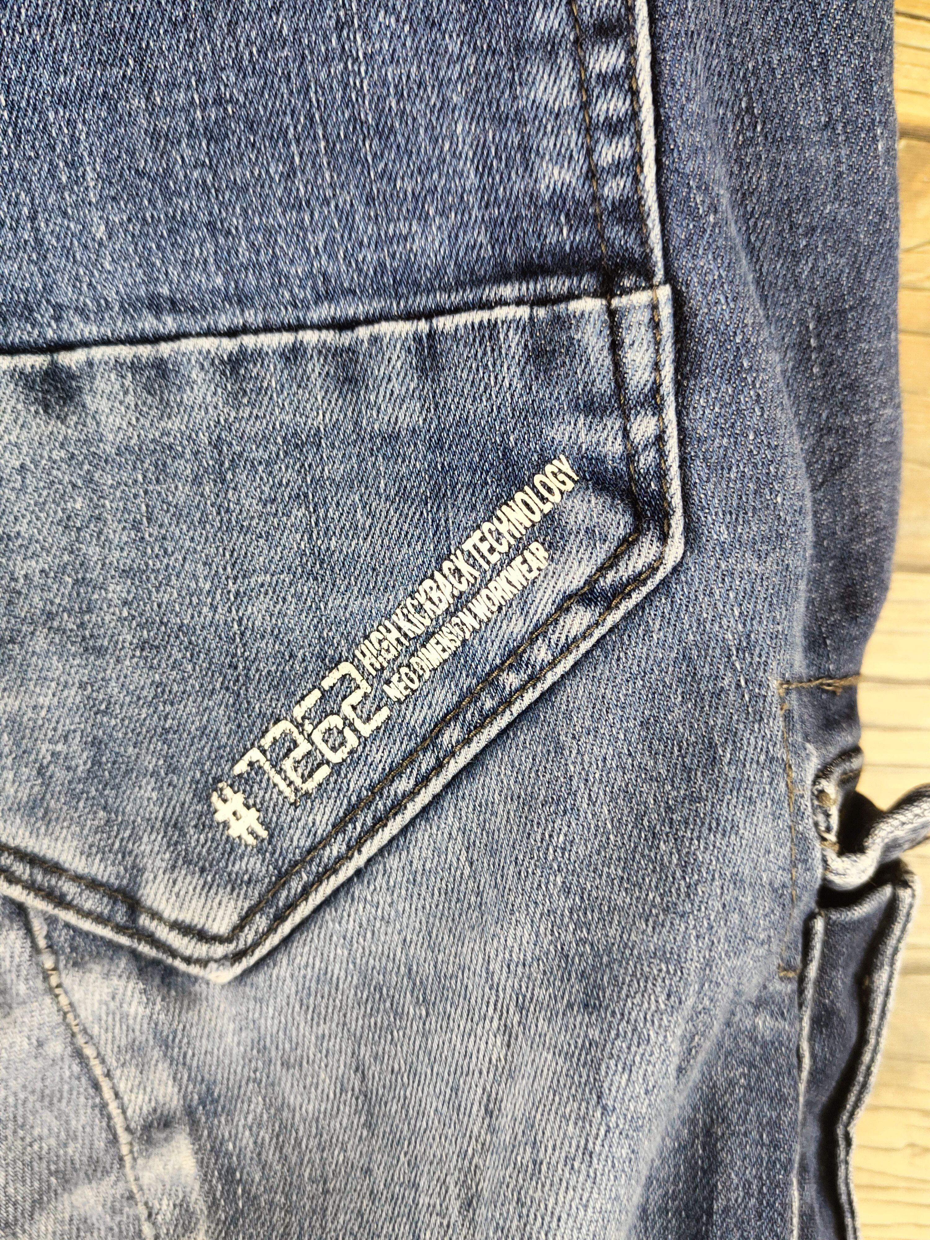 Japanese Brand I'z Frontier Blue Distressed Ripped Jeans #S2927 Size US 35 - 14 Thumbnail