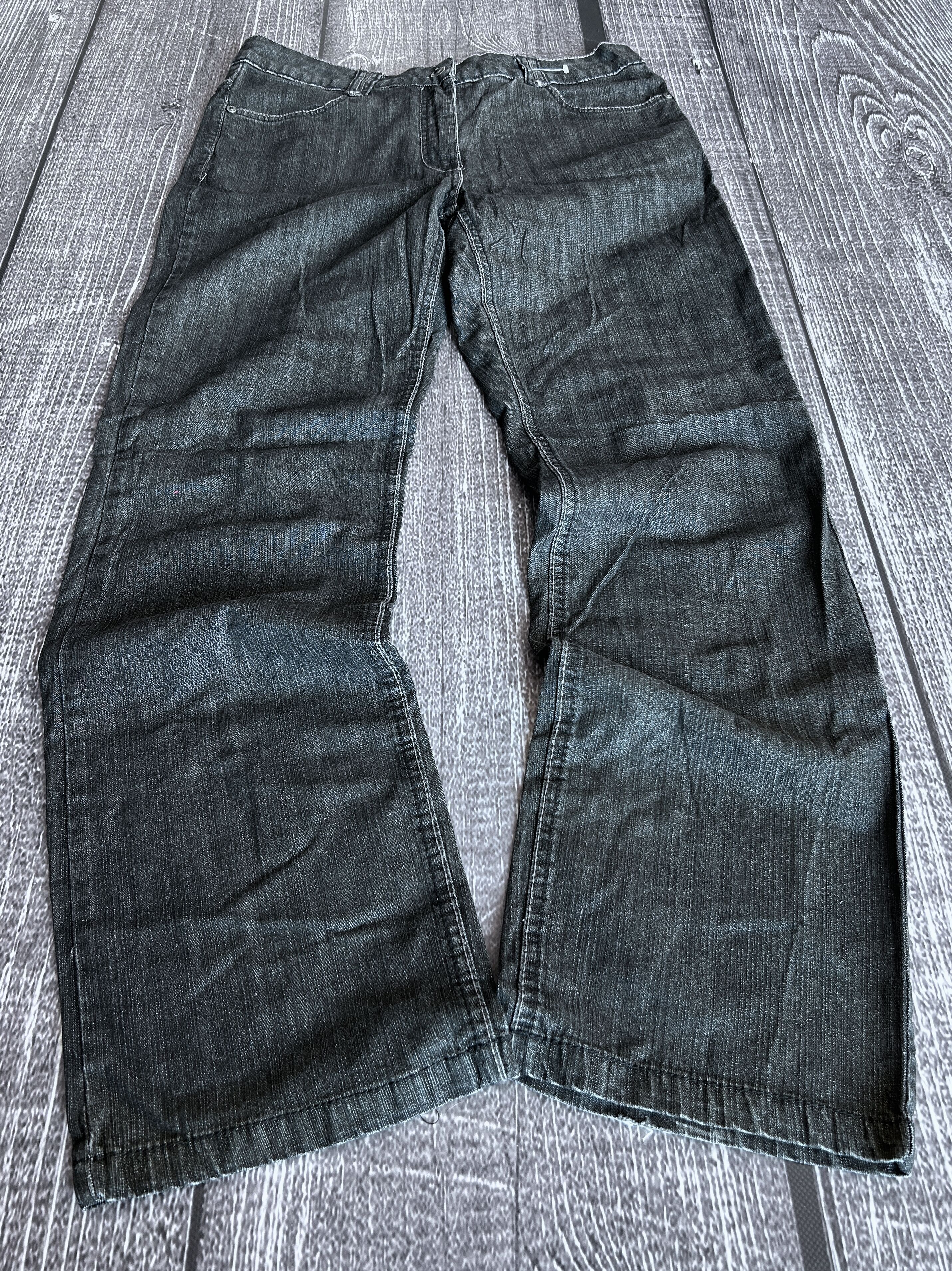 Vintage Black Wide Leg Denim Jeans Minimal Baggy Streetwear Fit Size US 32 / EU 48 - 1 Thumbnail