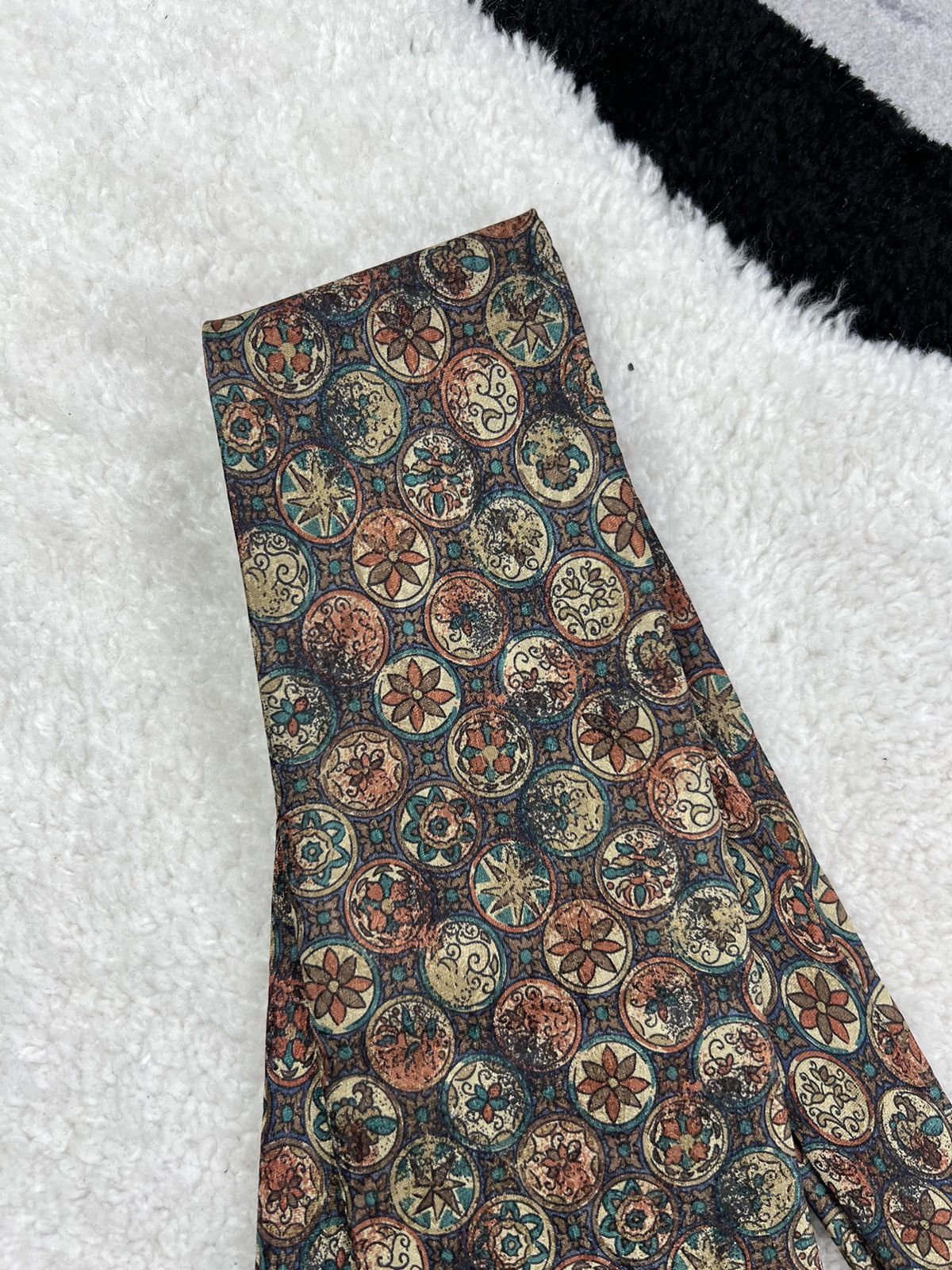 Ermenegildo Zegna Vintage Ermenegildo Zegna Silk Geometric Brown Luxury Tie Size ONE SIZE - 6 Thumbnail