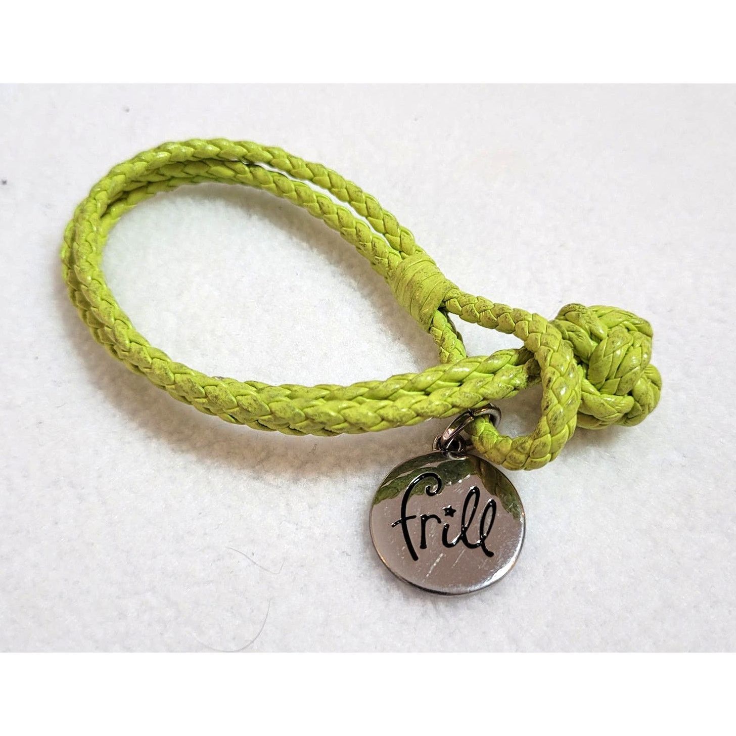 Vera Bradley VERA BRADLEY Green Braided Faux Leather Cord Frill Bracelet Size ONE SIZE - 3 Thumbnail