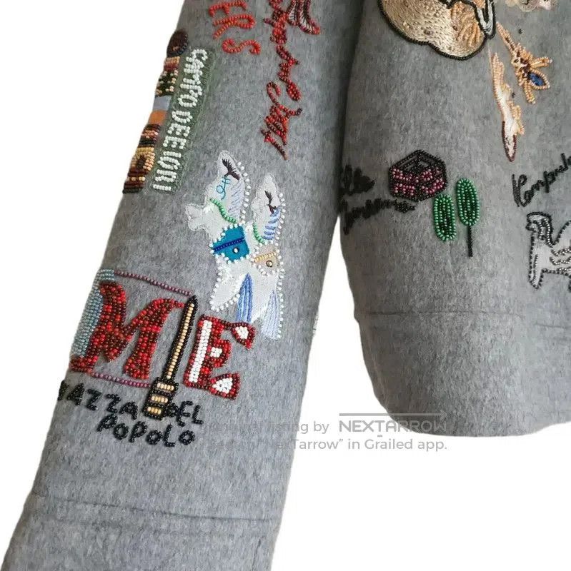 Valentino Valentino Gray Wool Embroidered Long Sleeve Sweatshirt . Size XS / US 0-2 / IT 36-38 - 3 Thumbnail
