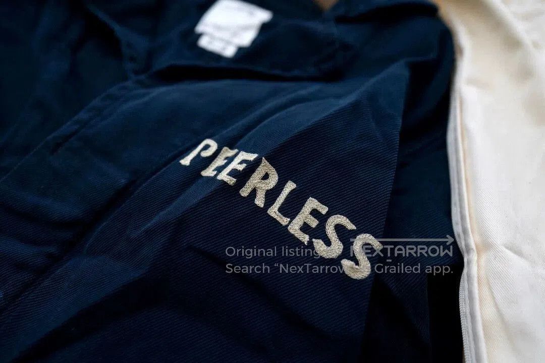Visvim Blue Button-Up Shirt with 'PEERLESS' Print Size L. Size US L / EU 52-54 / 3 - 3 Thumbnail
