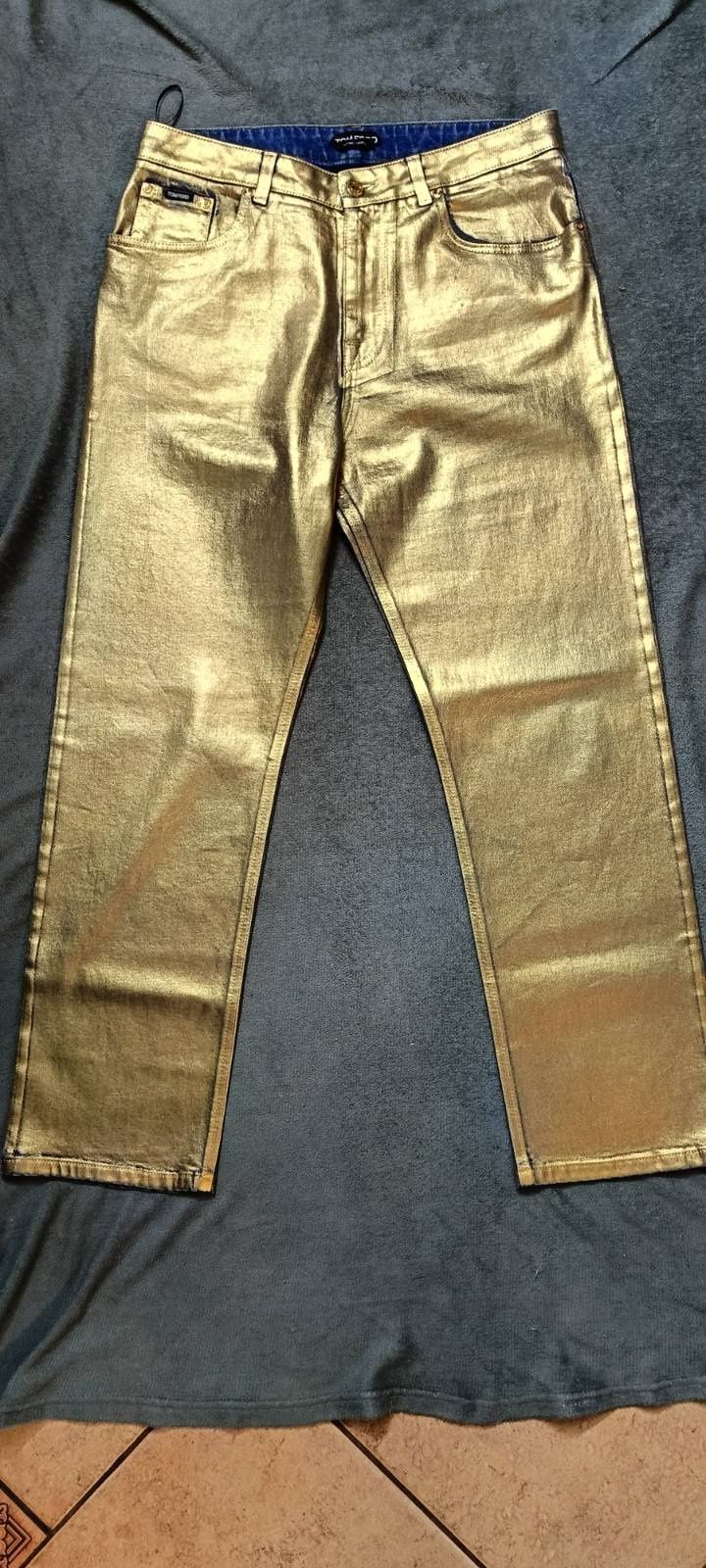 Tom Ford Tom Ford Gold Coated Metallic Denim Pants Size 31" - 2 Thumbnail