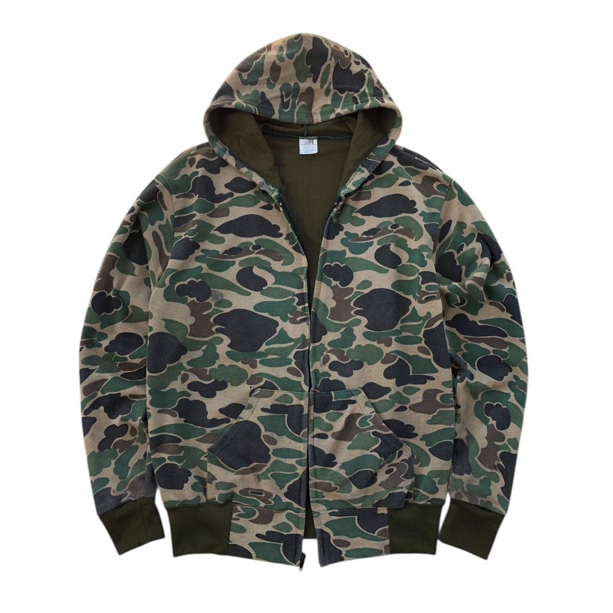 VINTAGE 70's DUCK CAMOUFLAGE FULL ZIPPER AMERICAN SPORTSWEAR