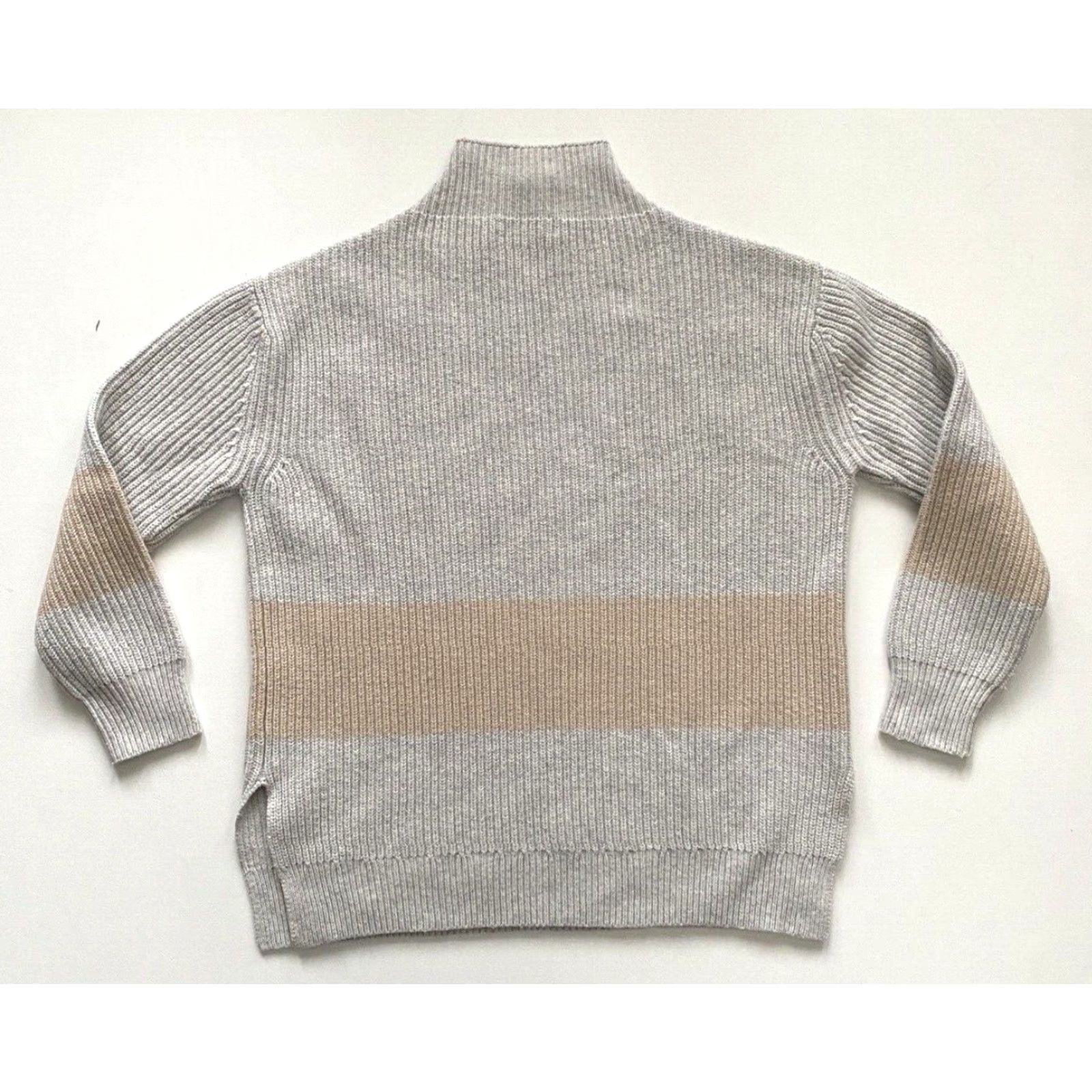 Vintage Tuckernuck Heather Broadway Striped Turtleneck Sweater Knit Wool Blend Sz L Size L / US 10 / IT 46 - 6 Thumbnail