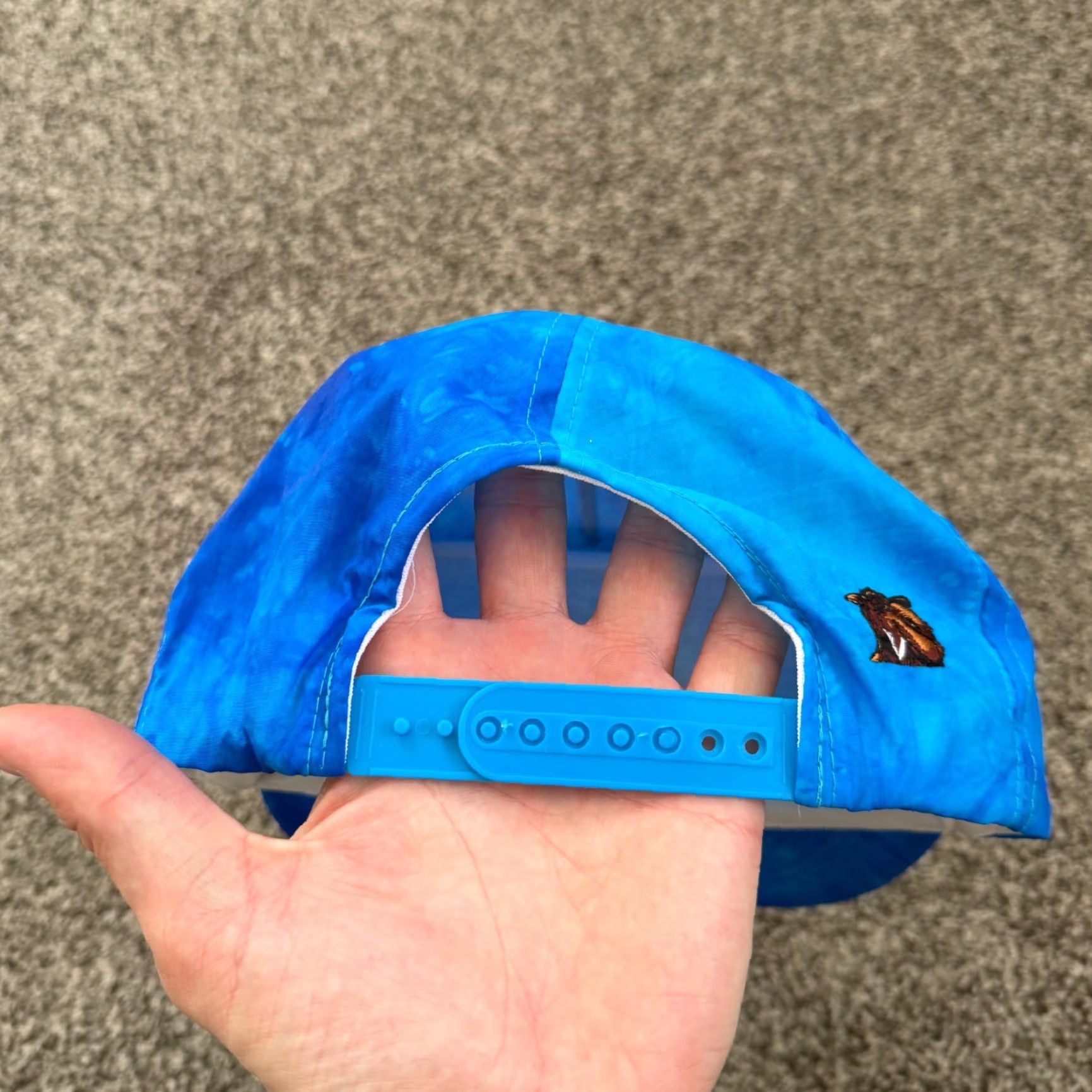 Camel VINTAGE Camel Snapback Hat Mens Adjustable Blue Tie Dye 90s Pattern Size ONE SIZE - 4 Thumbnail
