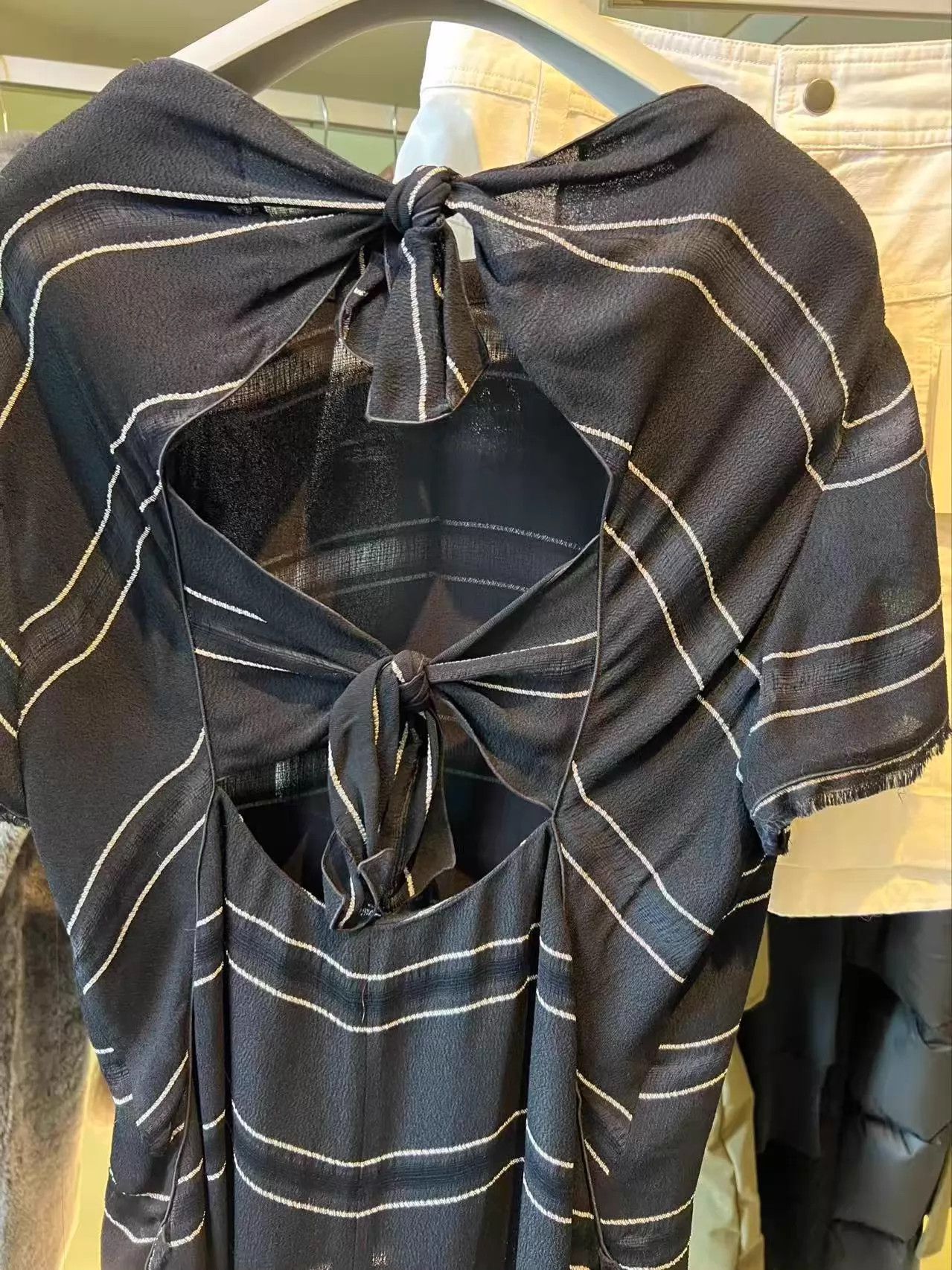Proenza Schouler Proenza Schouler Black White Striped Bow Shirt Size 6 New Size M / US 6-8 / IT 42-44 - 4 Thumbnail