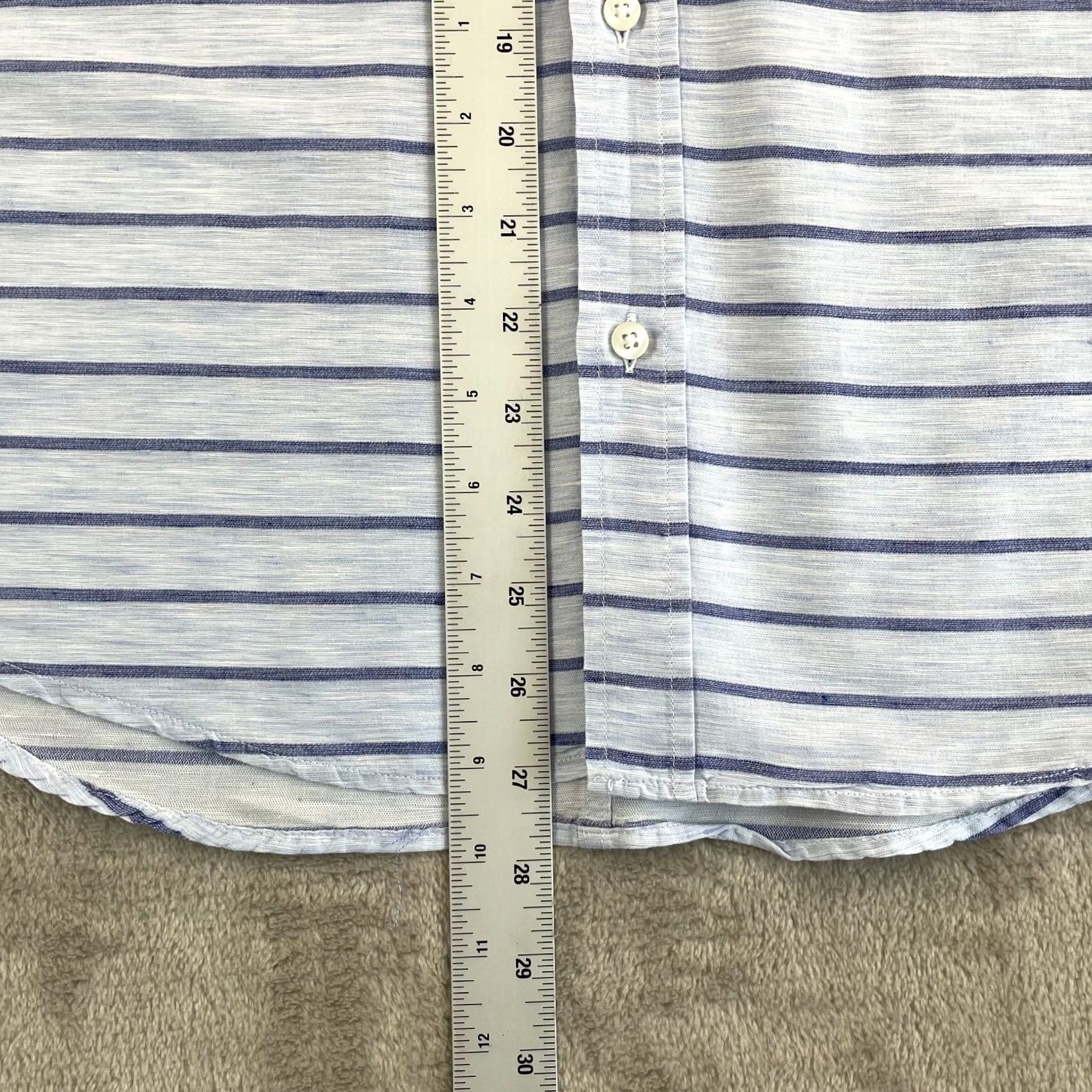 Frank & Eileen Frank & Eileen Paul Shirt Women Large Blue Linen Blend Relaxed Fit Long Sleeve Size L / US 10 / IT 46 - 7 Thumbnail