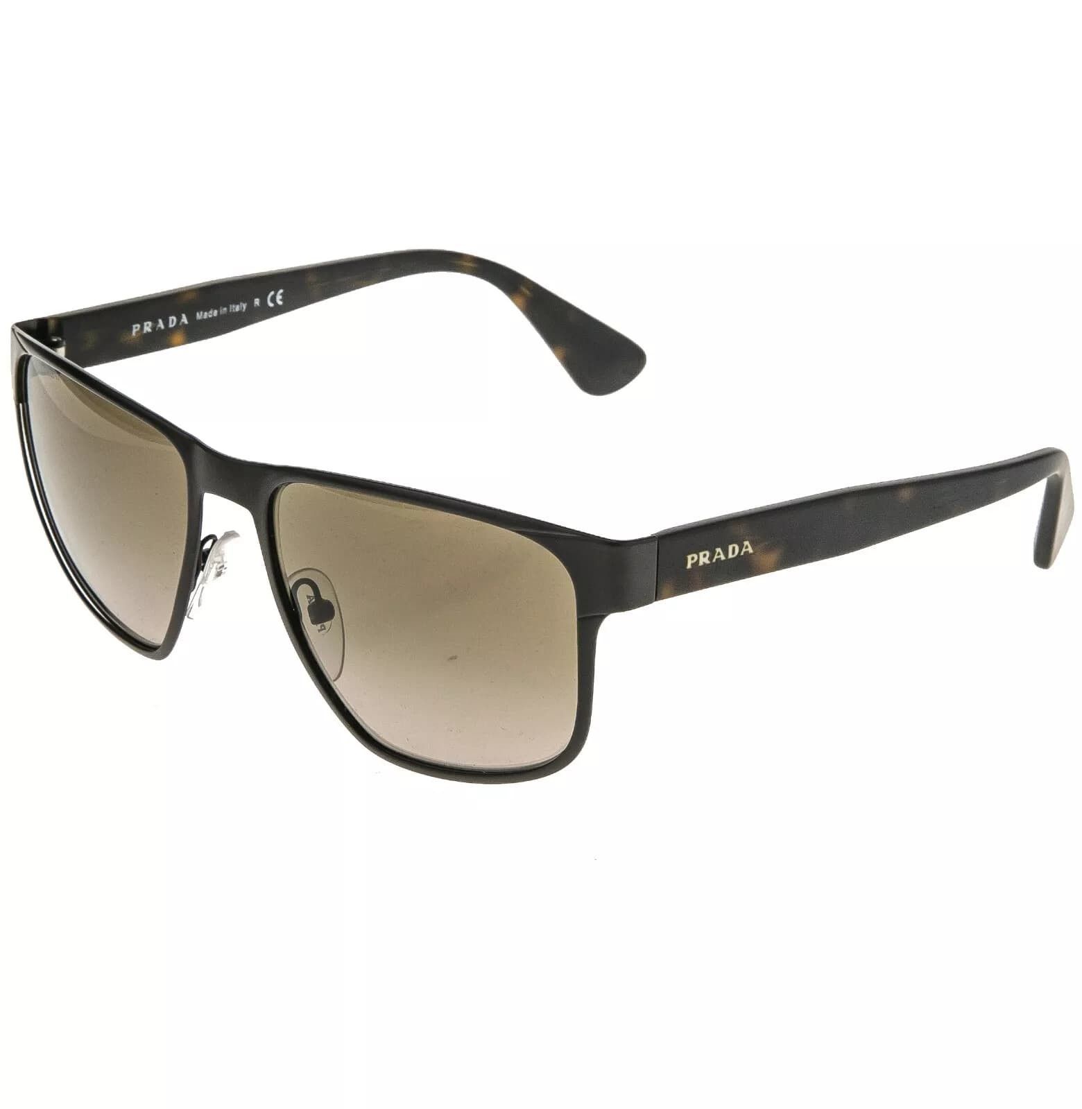 Prada PRADA 55S Square PR55SS Black Brown Logo Men Sunglasses Size ONE SIZE - 8 Thumbnail