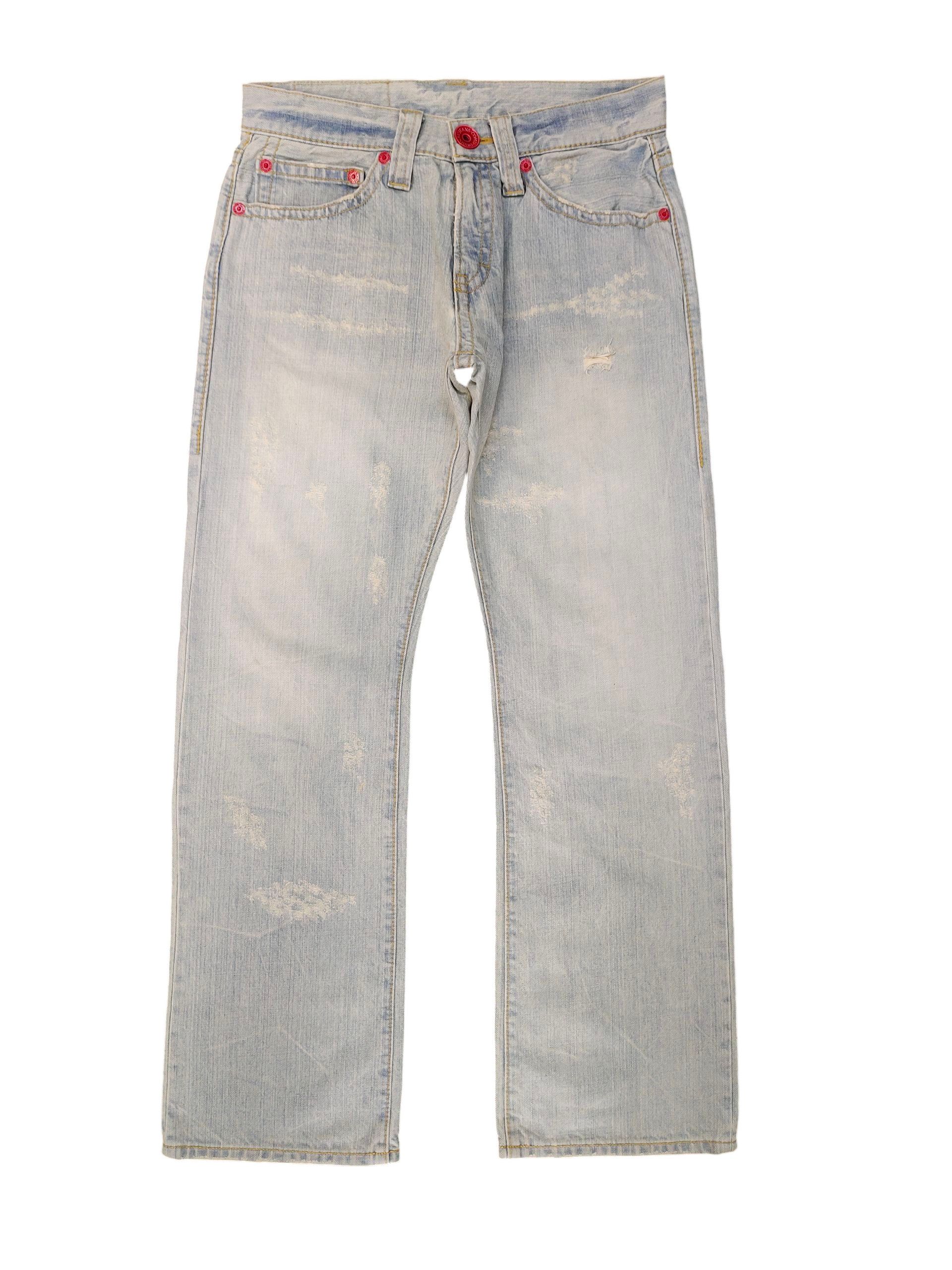Hysteric Glamour × Undercover Japanese Brand CL Printed Distress Faded Denim Jeans Size US 31 - 8 Thumbnail