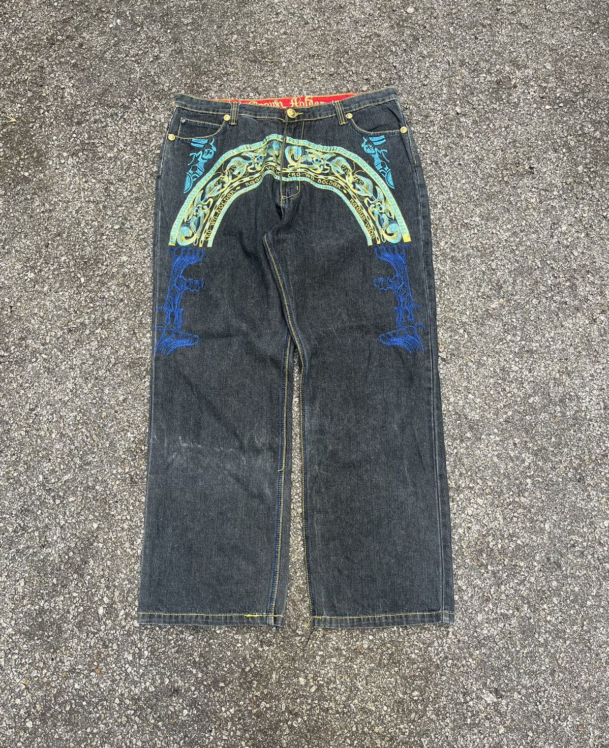 JNCO Vintage Crown Holder Arts Embroidery Denim Jeans Size US 40 / EU 56 - 1 Thumbnail