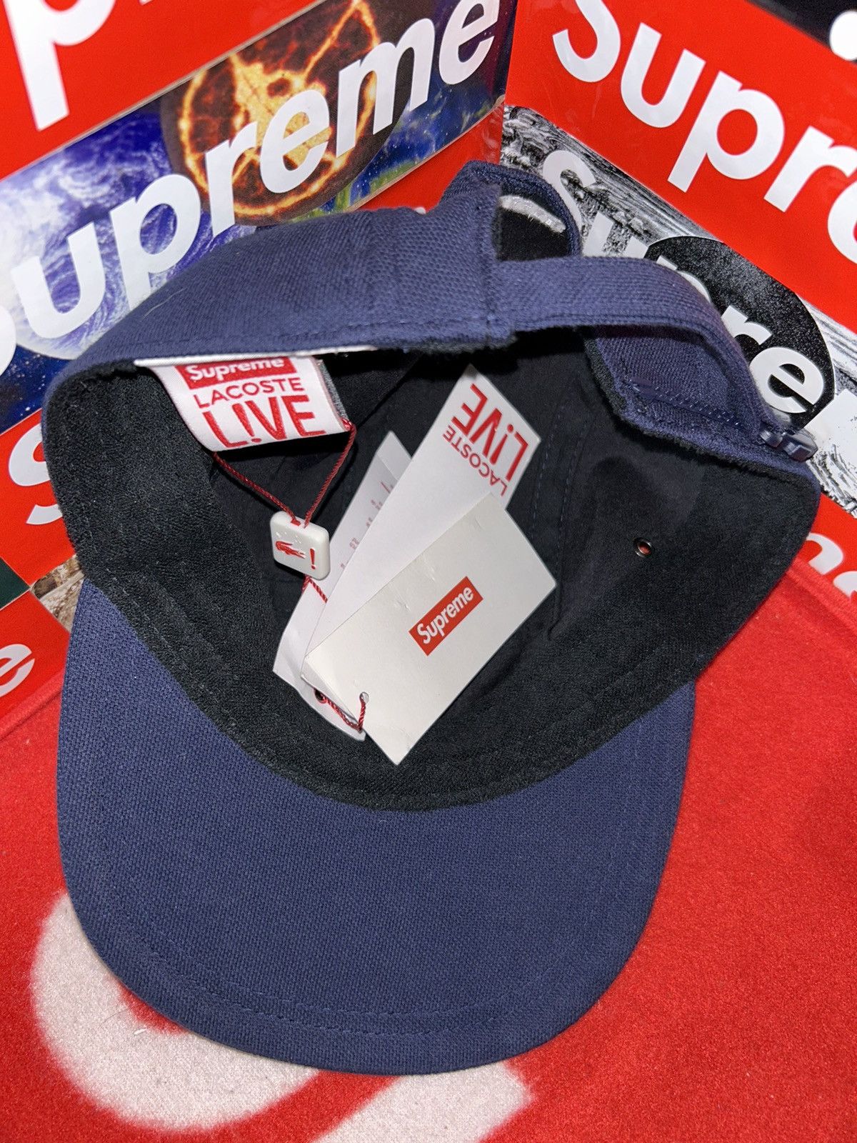 Supreme Supreme x Lacoste Piqué Navy Camp Cap SS17 NEW WITH TAGS Size ONE SIZE - 6 Thumbnail
