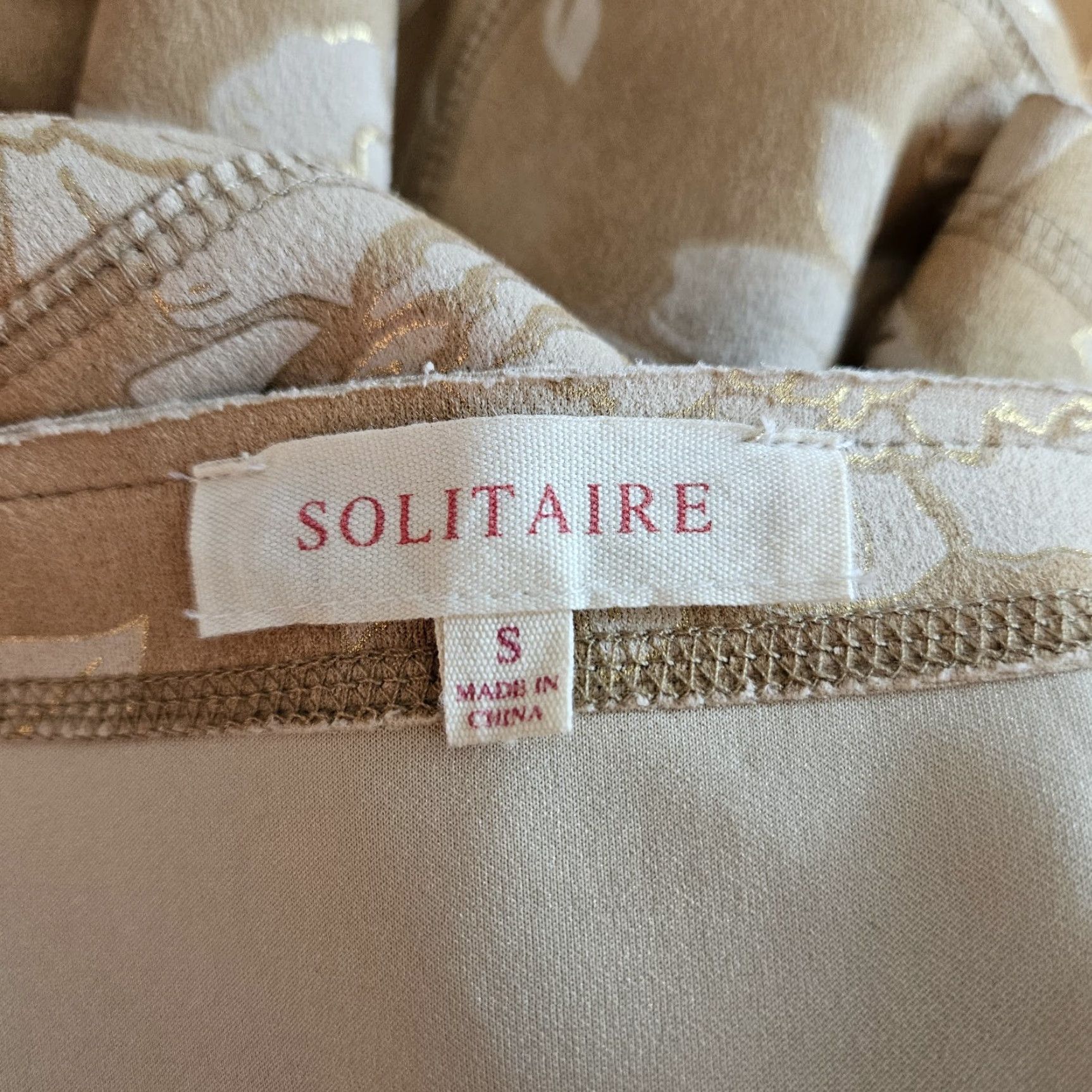 Vintage Solitaire Womens Faux Suede Jacket Small Tan Gold Floral Open Front Size S / US 4 / IT 40 - 5 Thumbnail