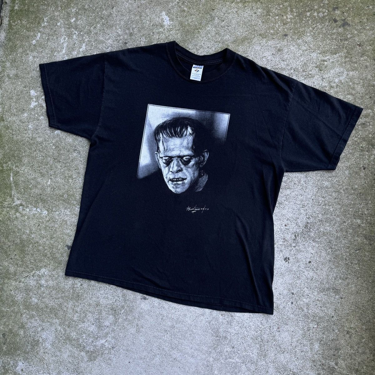 Vintage Vintage Frankenstein Face Sketch Tee Horror ERD Grunge Size US XL / EU 56 / 4 - 6 Thumbnail